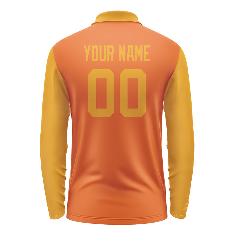 Custom Orange Yellow Long Sleeve Polo Shirt Pl281919B119