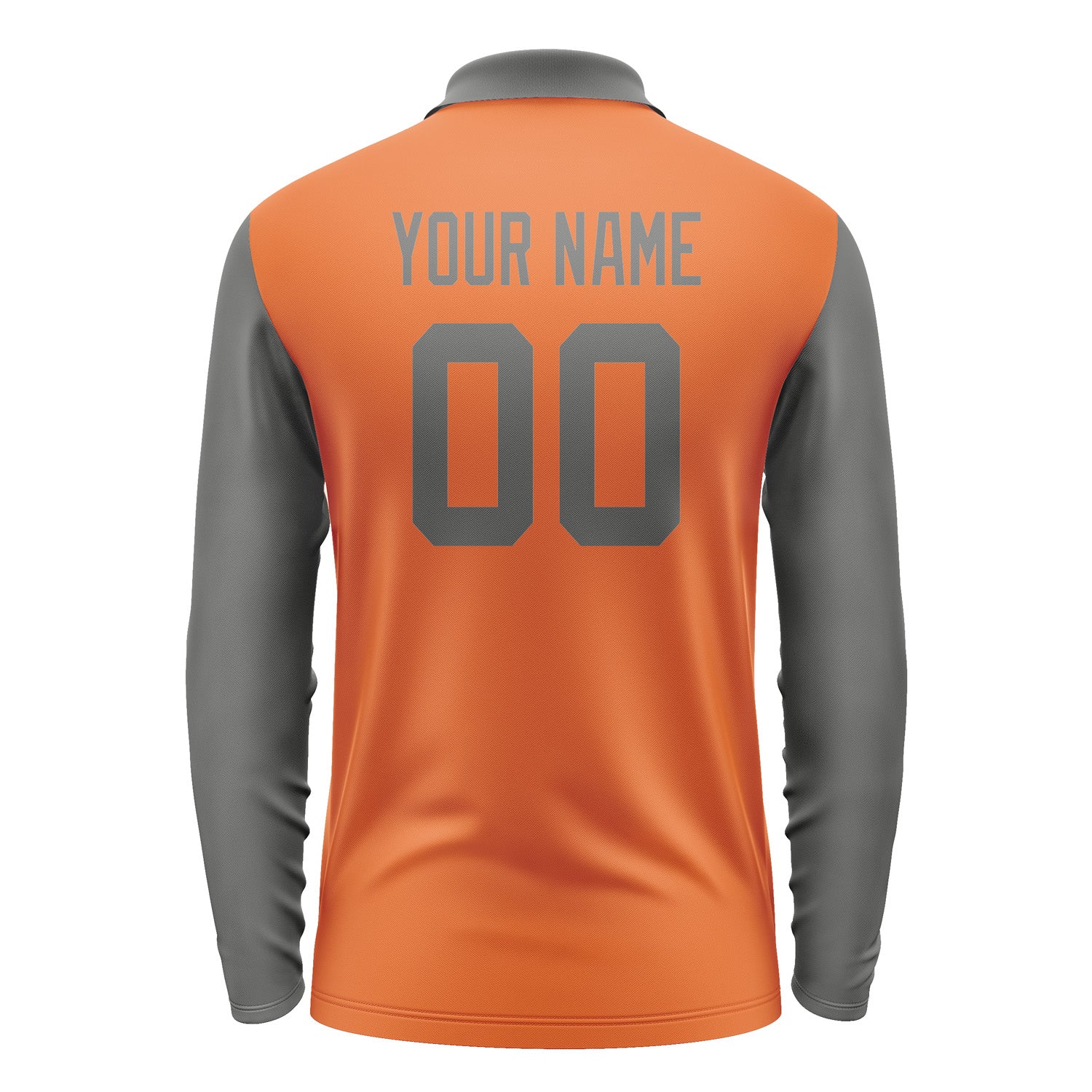 Custom Orange Dark Grey Long Sleeve Polo Shirt Pl282020B120