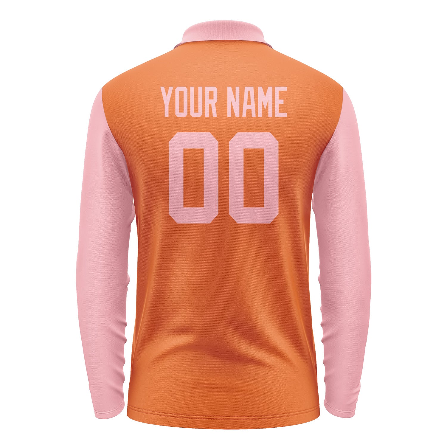 Custom Orange Light Pink Long Sleeve Polo Shirt Pl282121B121