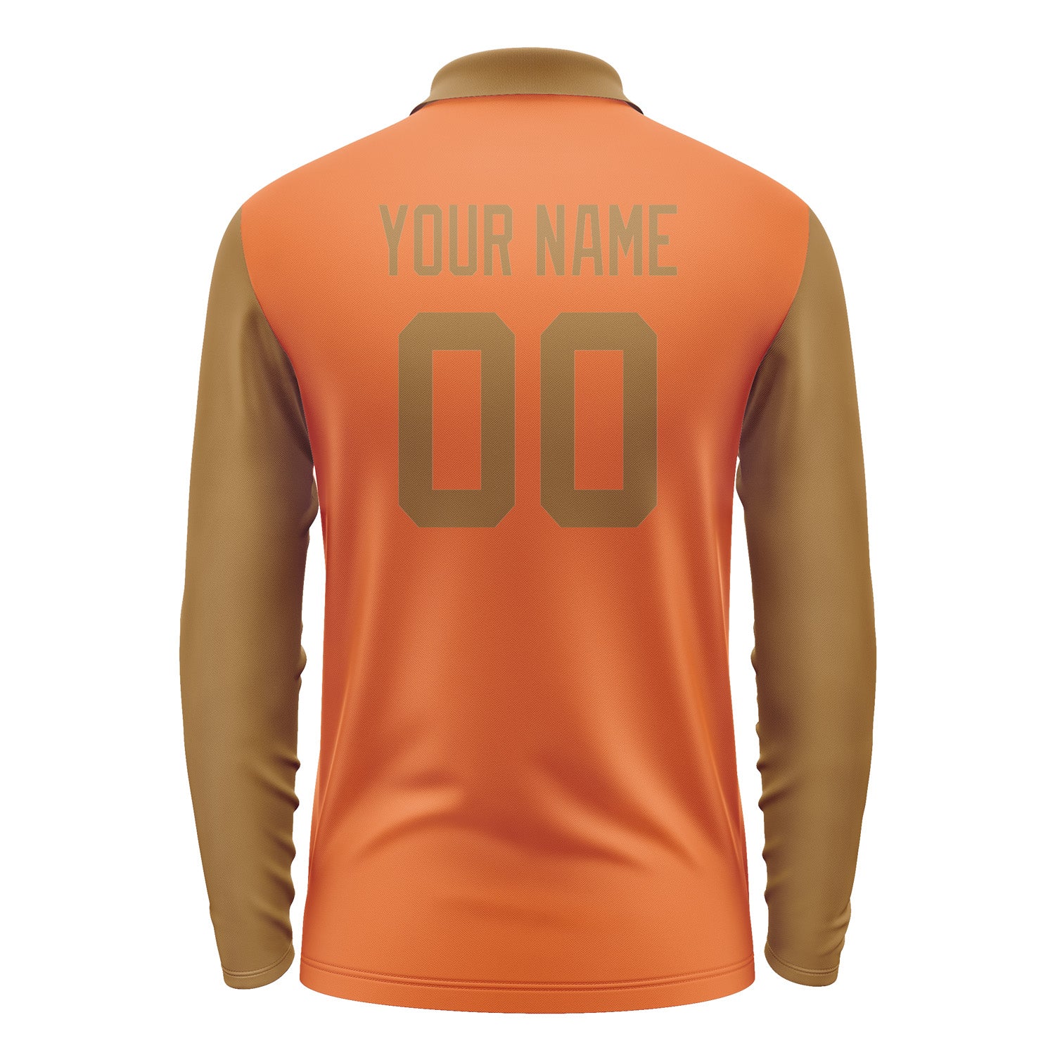 Custom Orange Khaki Long Sleeve Polo Shirt Pl282222B122