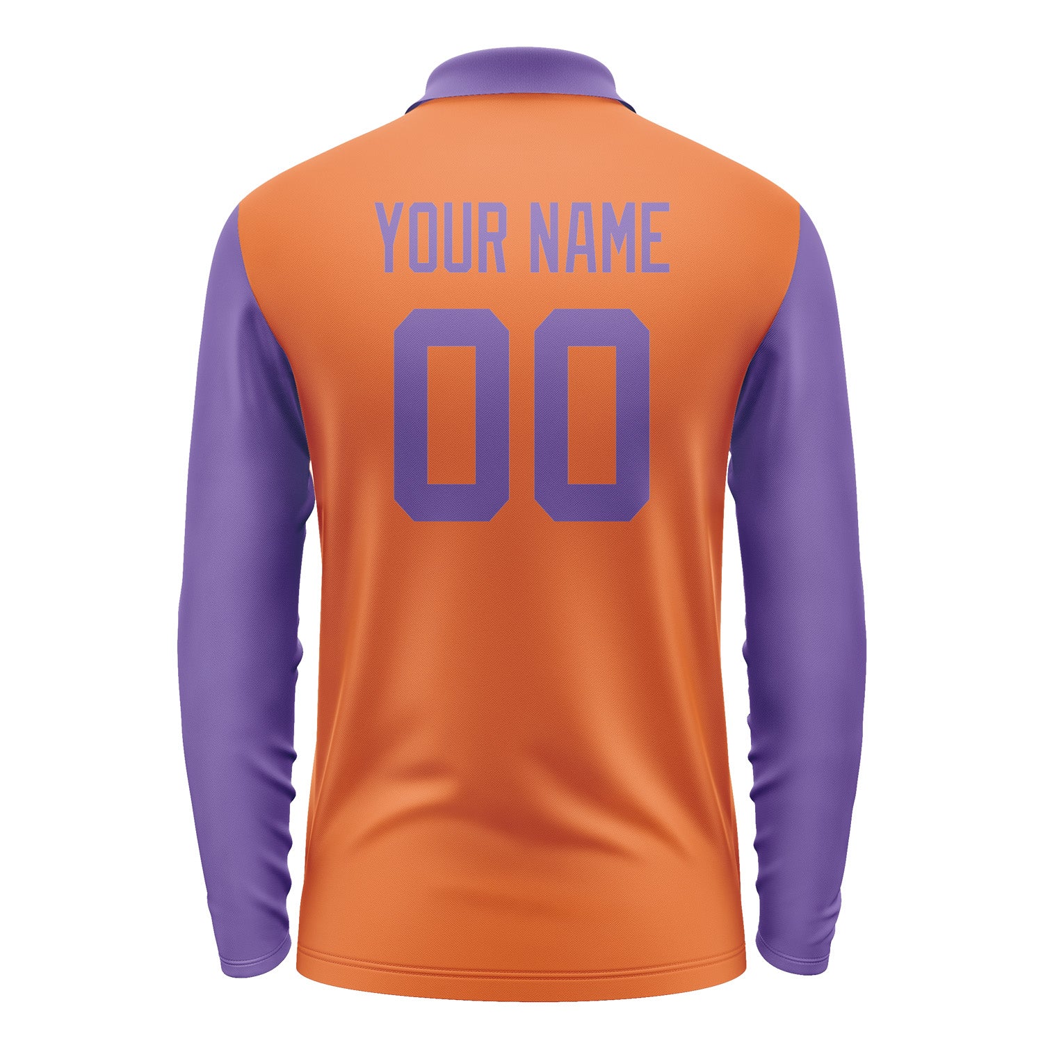 Custom Orange Light Purple Long Sleeve Polo Shirt Pl282323B123