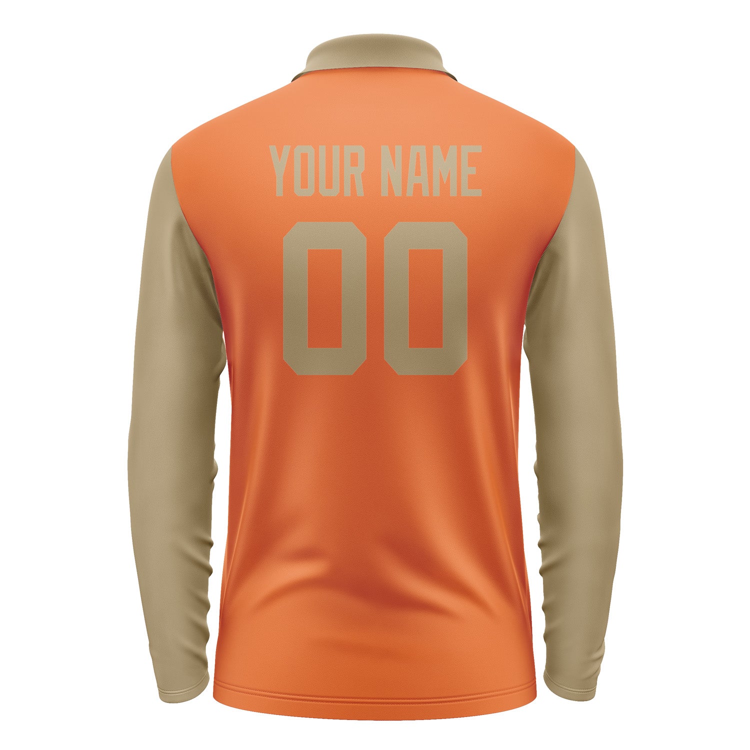 Custom Orange Light Khaki Long Sleeve Polo Shirt Pl282525B125