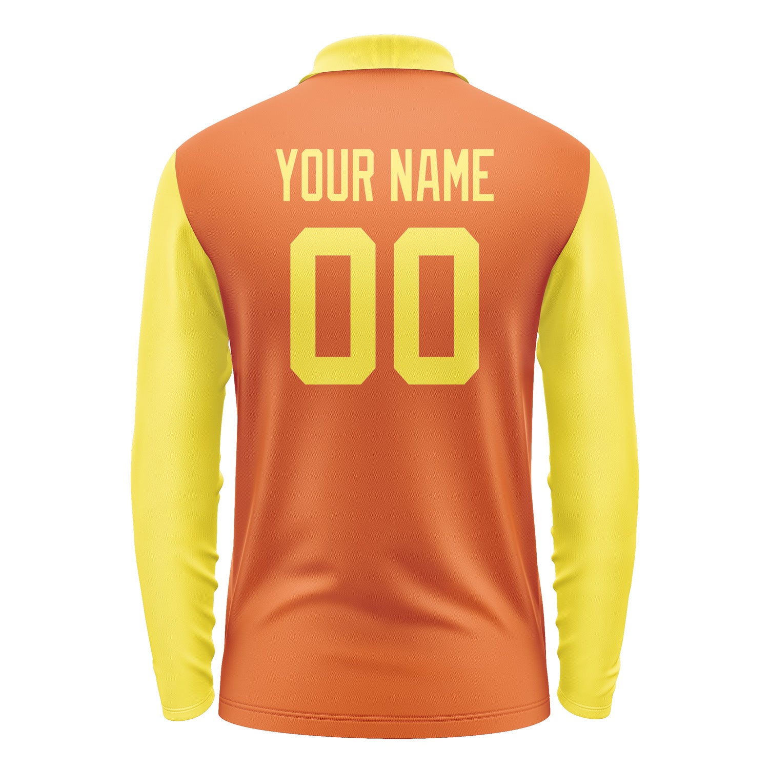 Custom Orange Light Yellow Long Sleeve Polo Shirt Pl282626B126