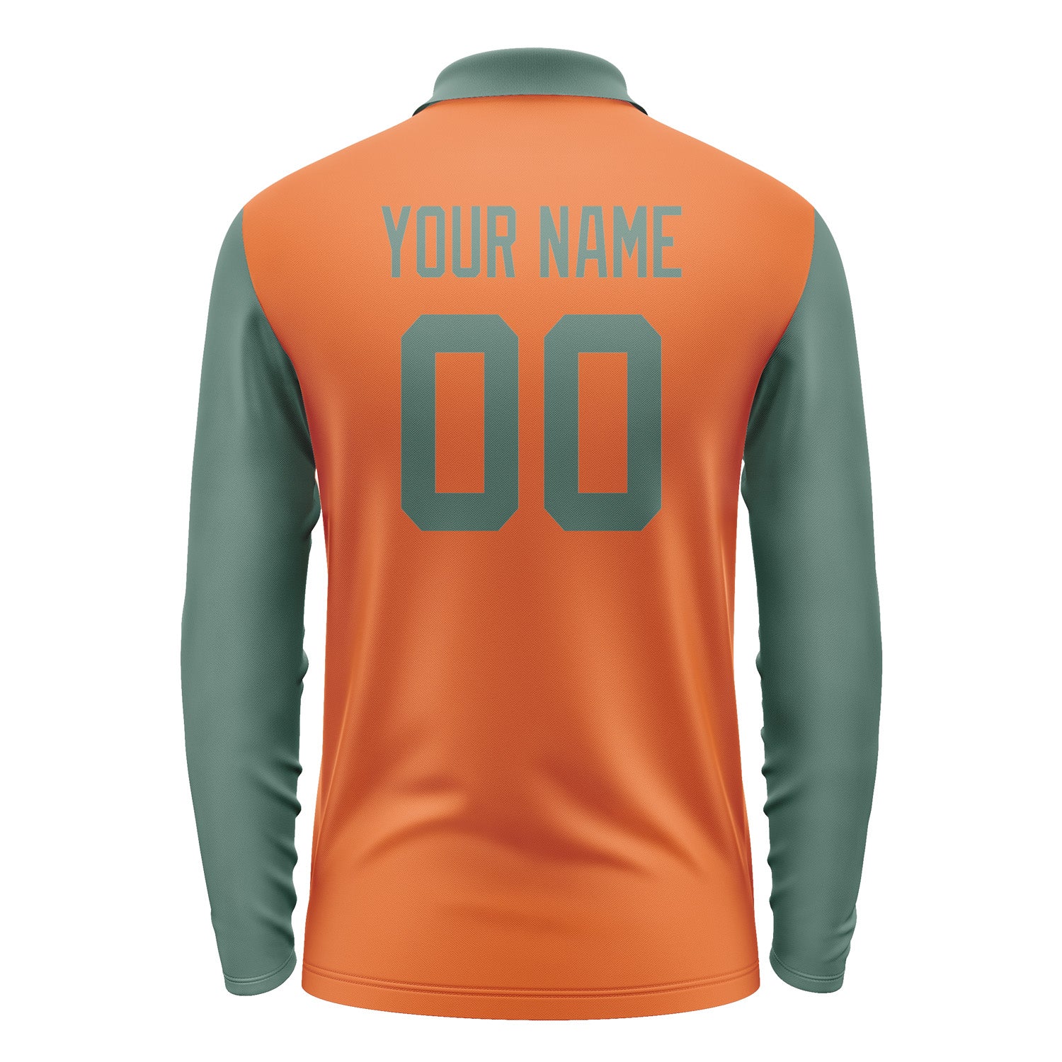 Custom Orange Blue Green Long Sleeve Polo Shirt Pl282727B127