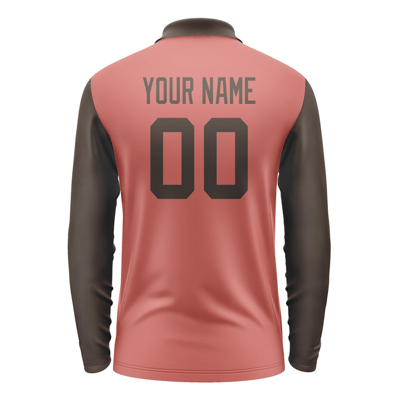 Custom Copper Rose Brown Long Sleeve Polo Shirt Pl290101B101