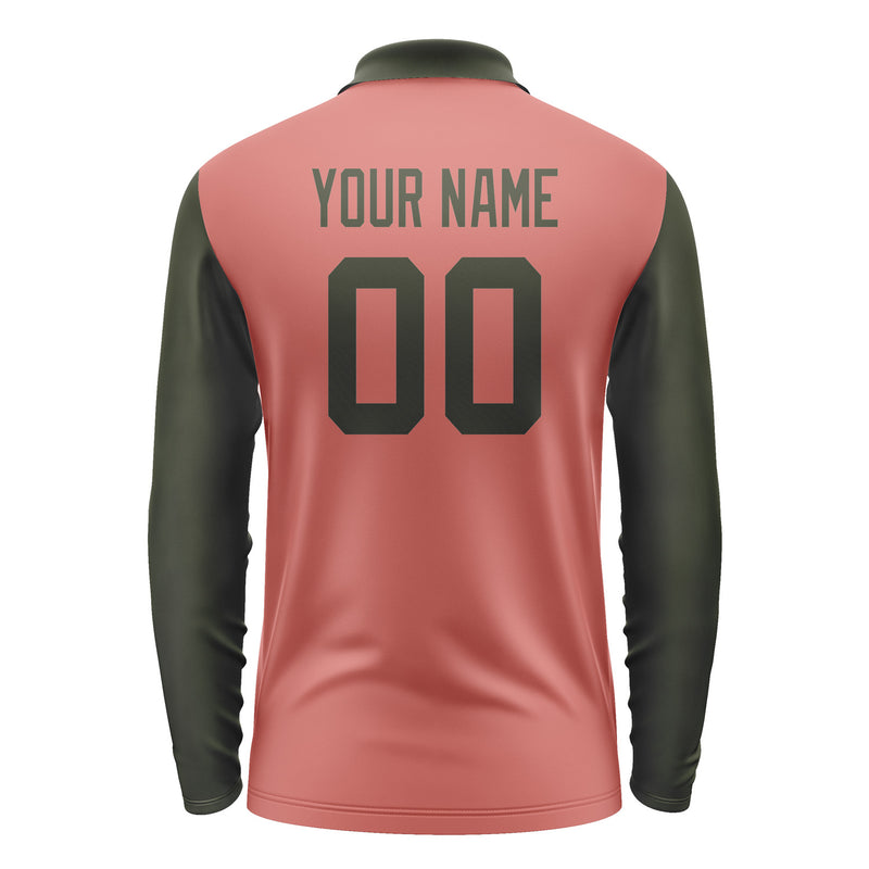 Custom Copper Rose Olive Long Sleeve Polo Shirt Pl290202B102