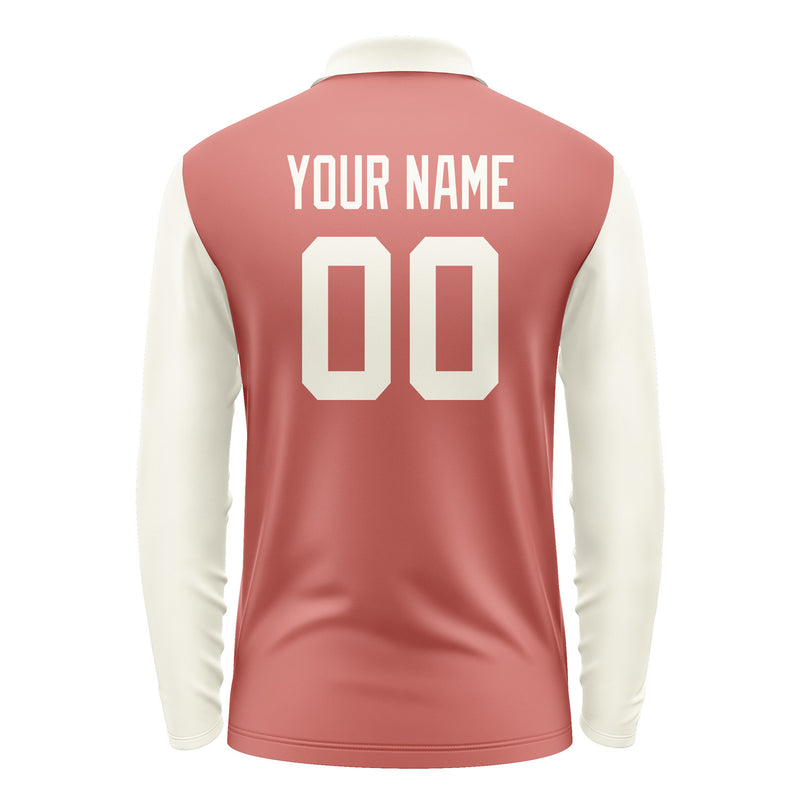 Custom Copper Rose Cream Long Sleeve Polo Shirt Pl290303B103