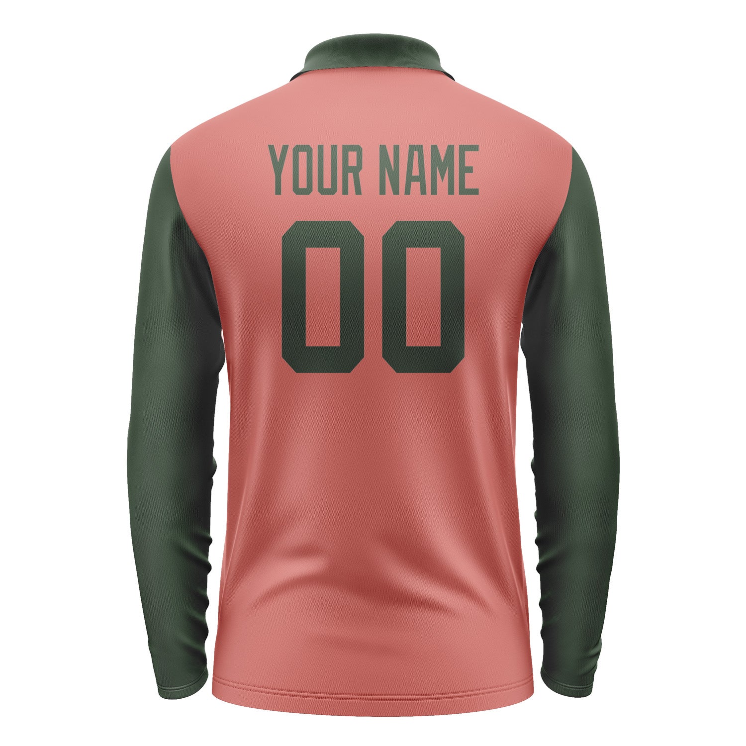 Custom Copper Rose Dark Green Long Sleeve Polo Shirt Pl290606B106