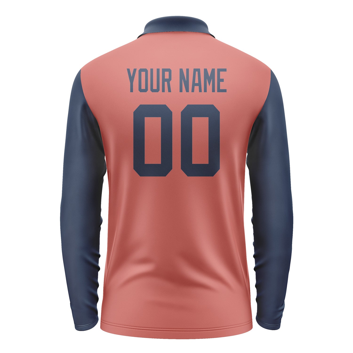 Custom Copper Rose Blue Long Sleeve Polo Shirt Pl291010B110