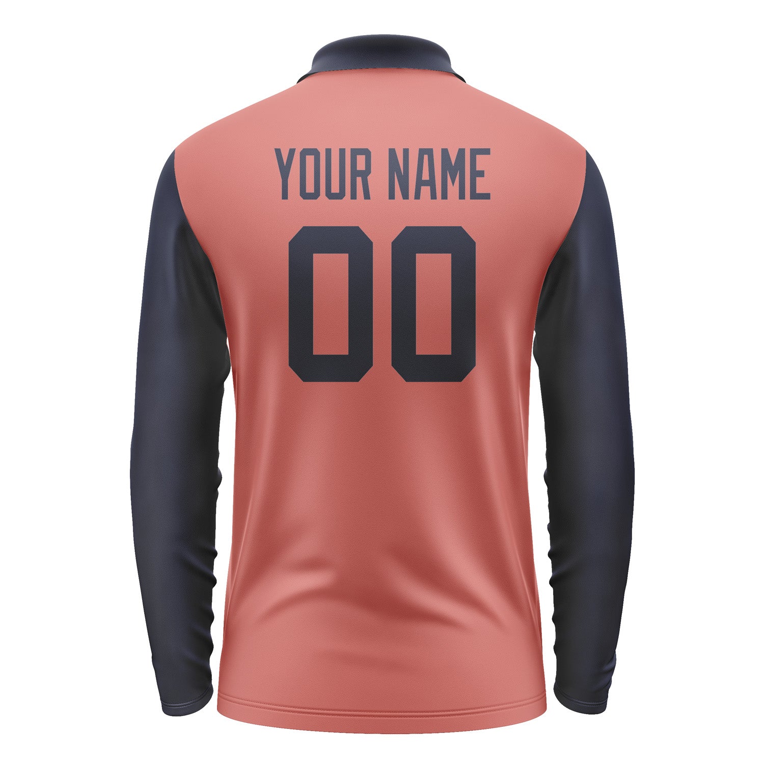 Custom Copper Rose Navy Long Sleeve Polo Shirt Pl291111B111