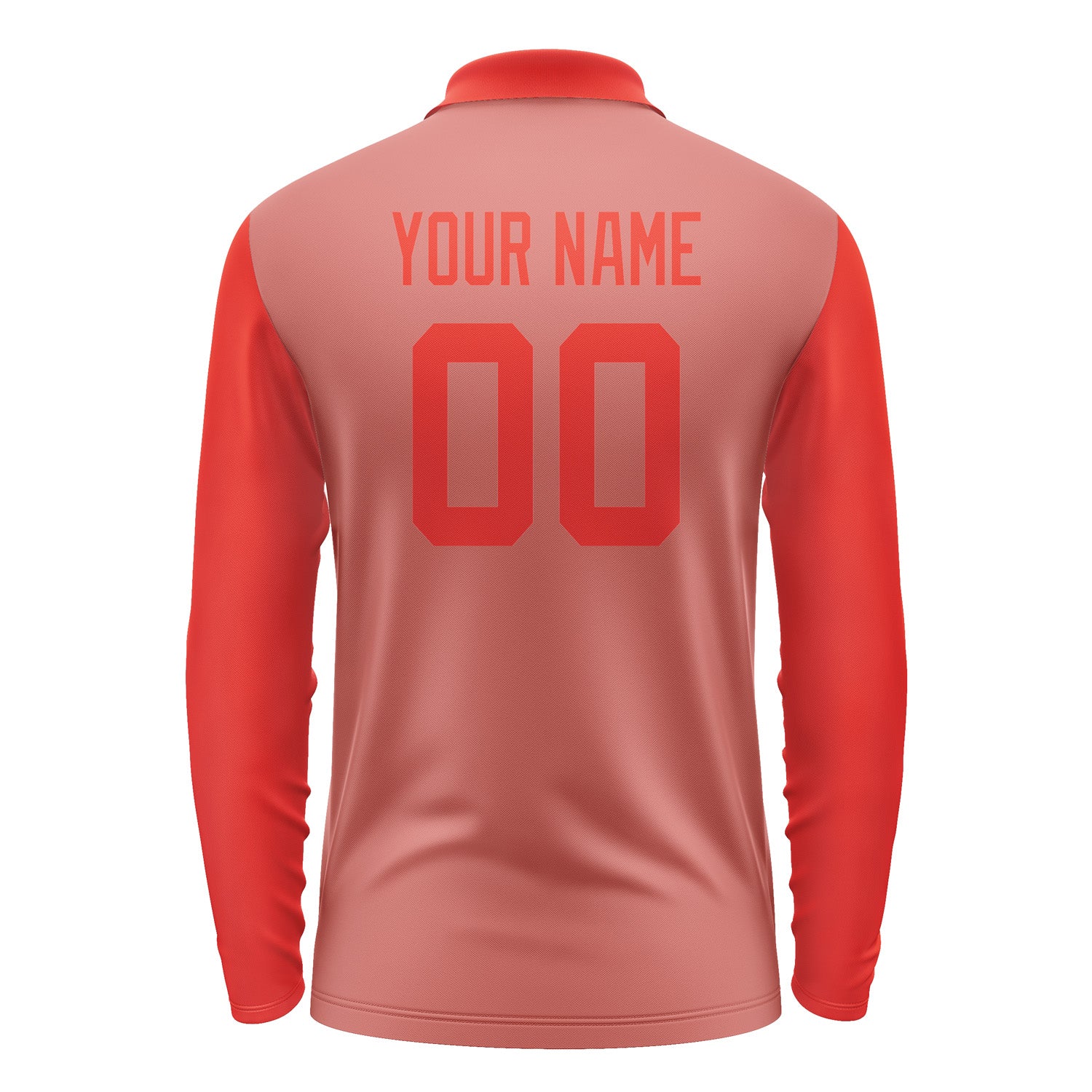 Custom Copper Rose Orange Red Long Sleeve Polo Shirt Pl291212B112