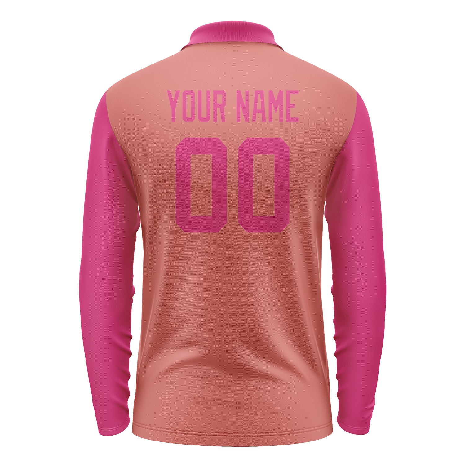 Custom Copper Rose Pink Long Sleeve Polo Shirt Pl291313B113