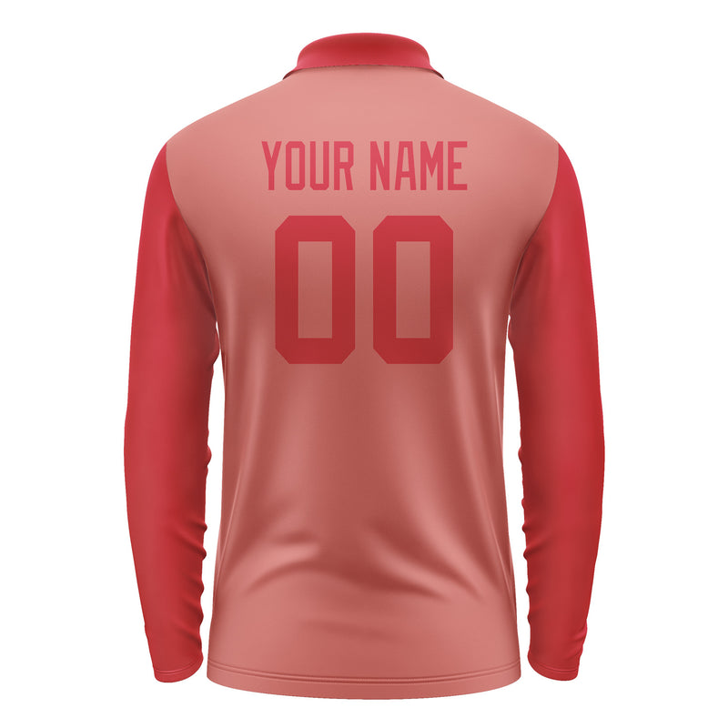 Custom Copper Rose Red Long Sleeve Polo Shirt Pl291414B114