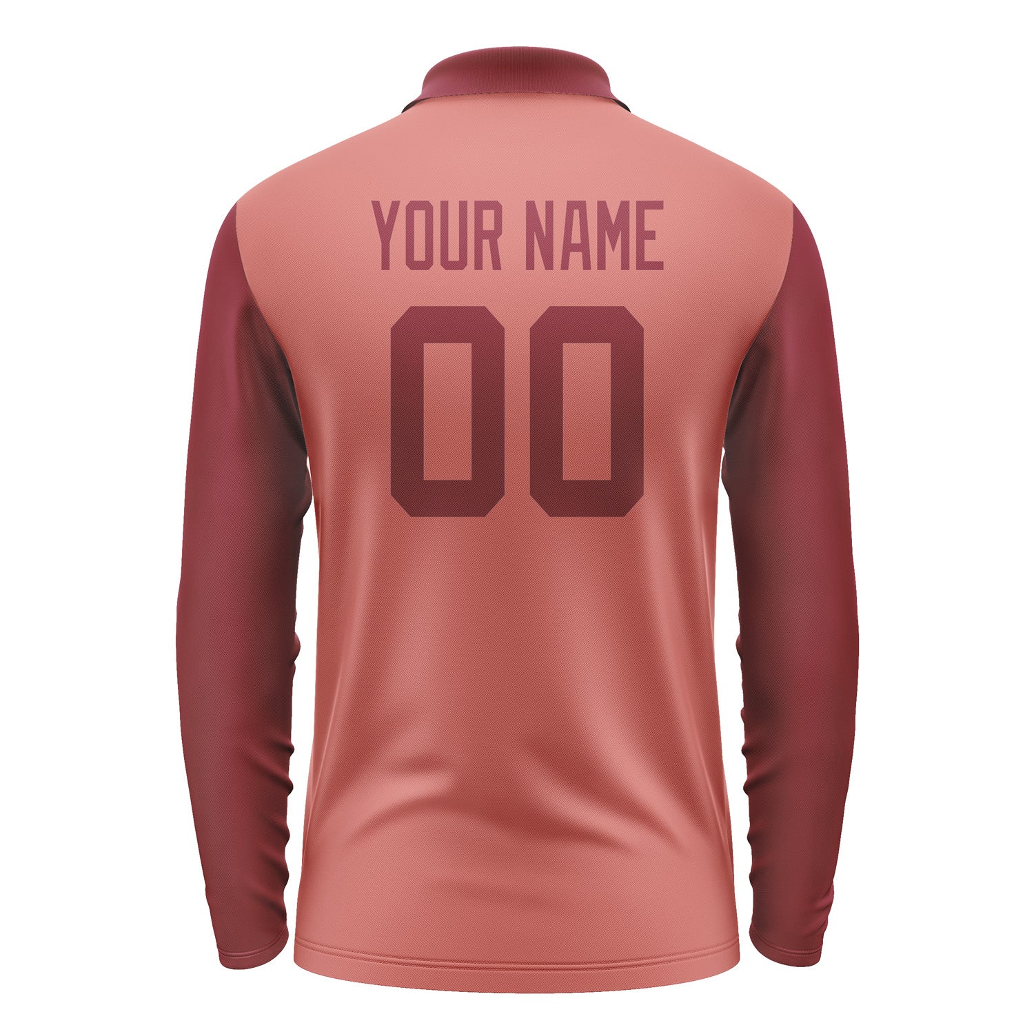 Custom Copper Rose Crimson Red Long Sleeve Polo Shirt Pl291515B115