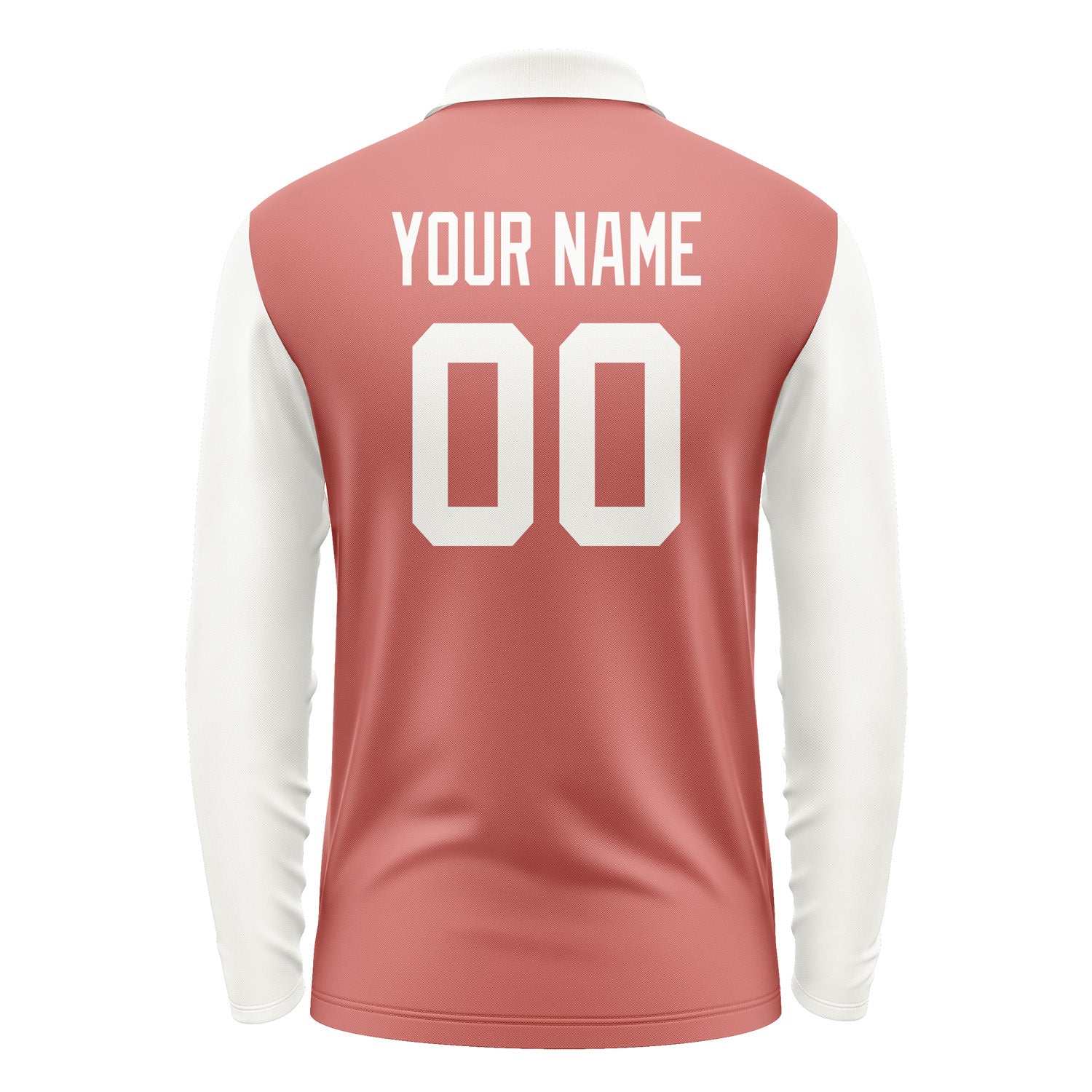 Custom Copper Rose White Long Sleeve Polo Shirt Pl291818B118