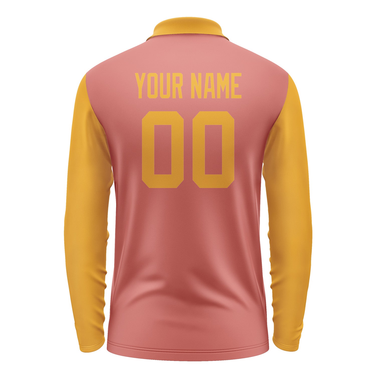 Custom Copper Rose Yellow Long Sleeve Polo Shirt Pl291919B119