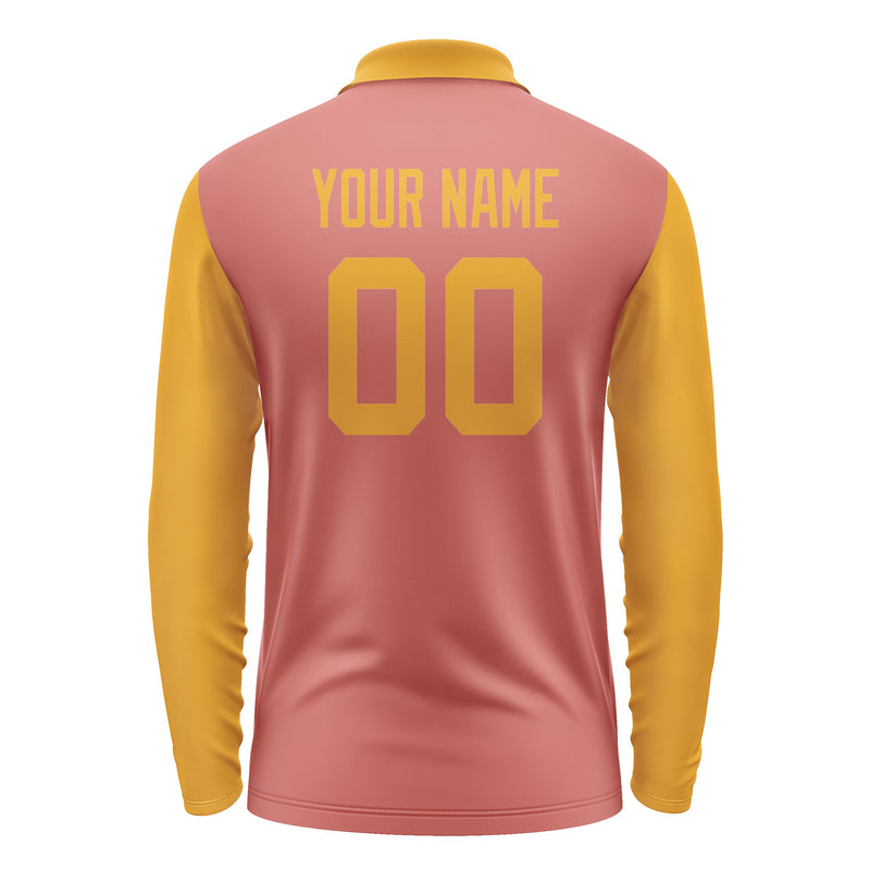Custom Copper Rose Yellow Long Sleeve Polo Shirt Pl291919B119