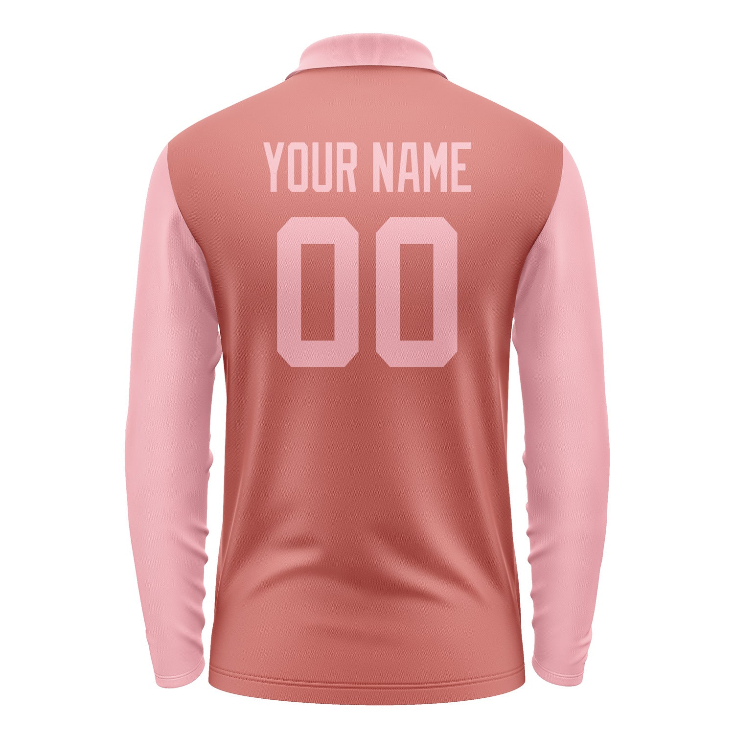 Custom Copper Rose Light Pink Long Sleeve Polo Shirt Pl292121B121