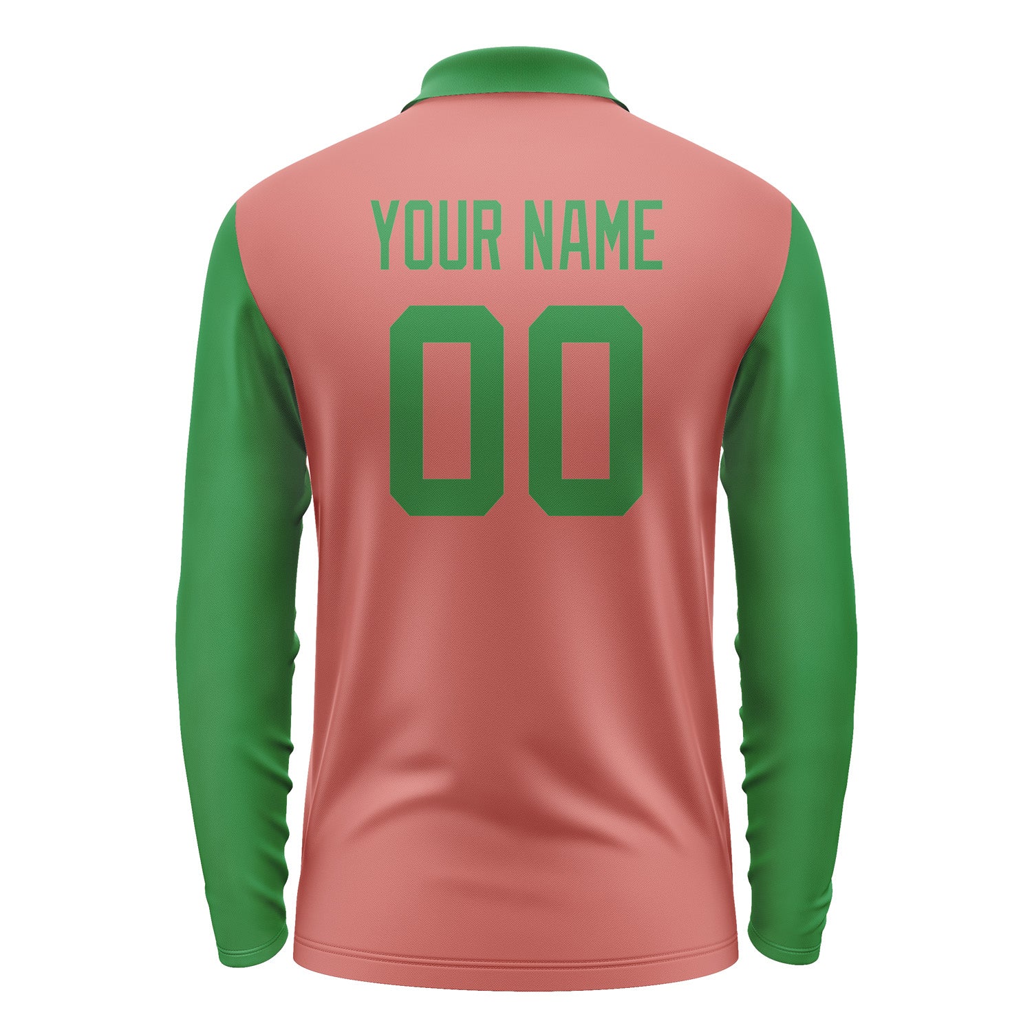 Custom Copper Rose Emerald Green Long Sleeve Polo Shirt Pl292424B124