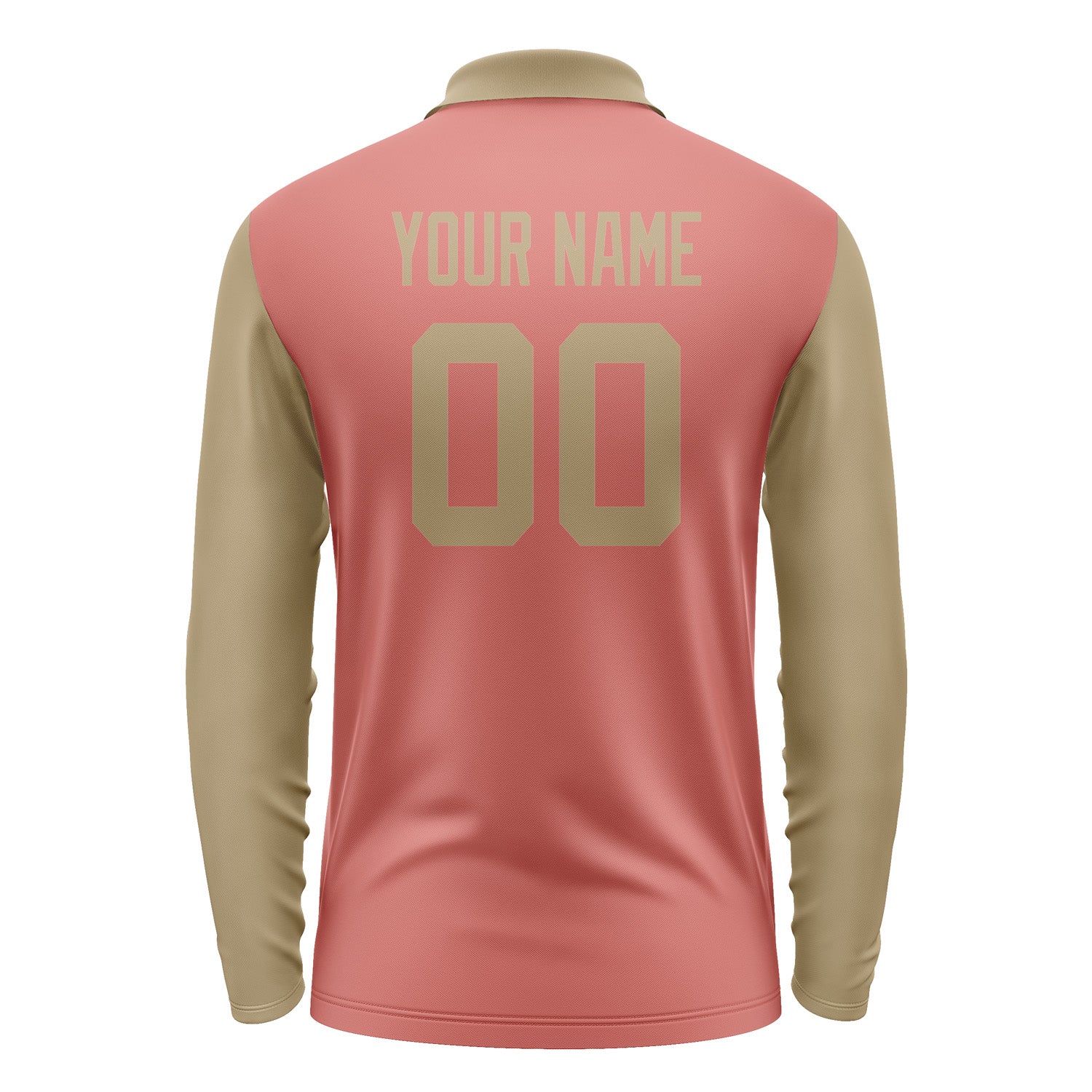 Custom Copper Rose Light Khaki Long Sleeve Polo Shirt Pl292525B125