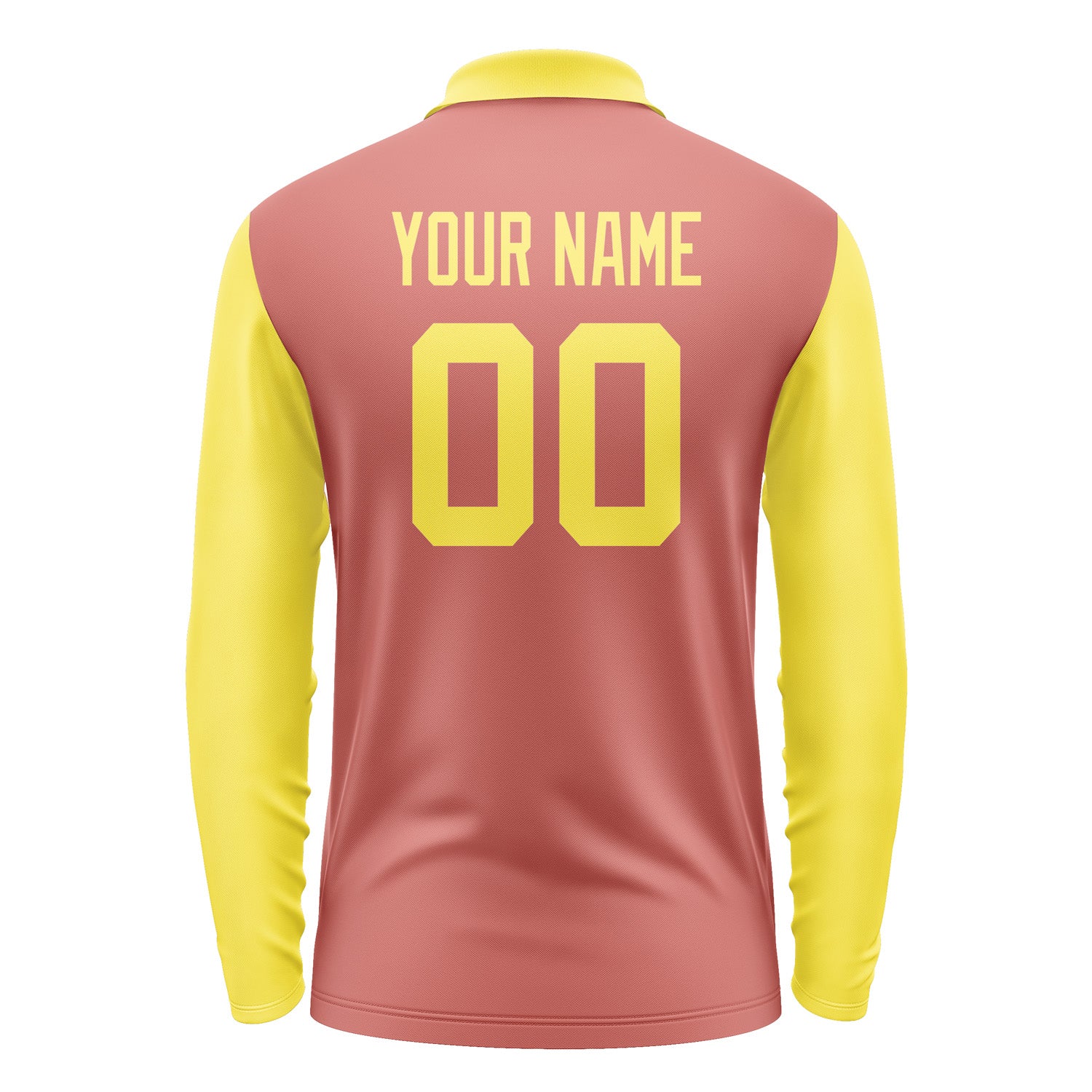 Custom Copper Rose Light Yellow Long Sleeve Polo Shirt Pl292626B126