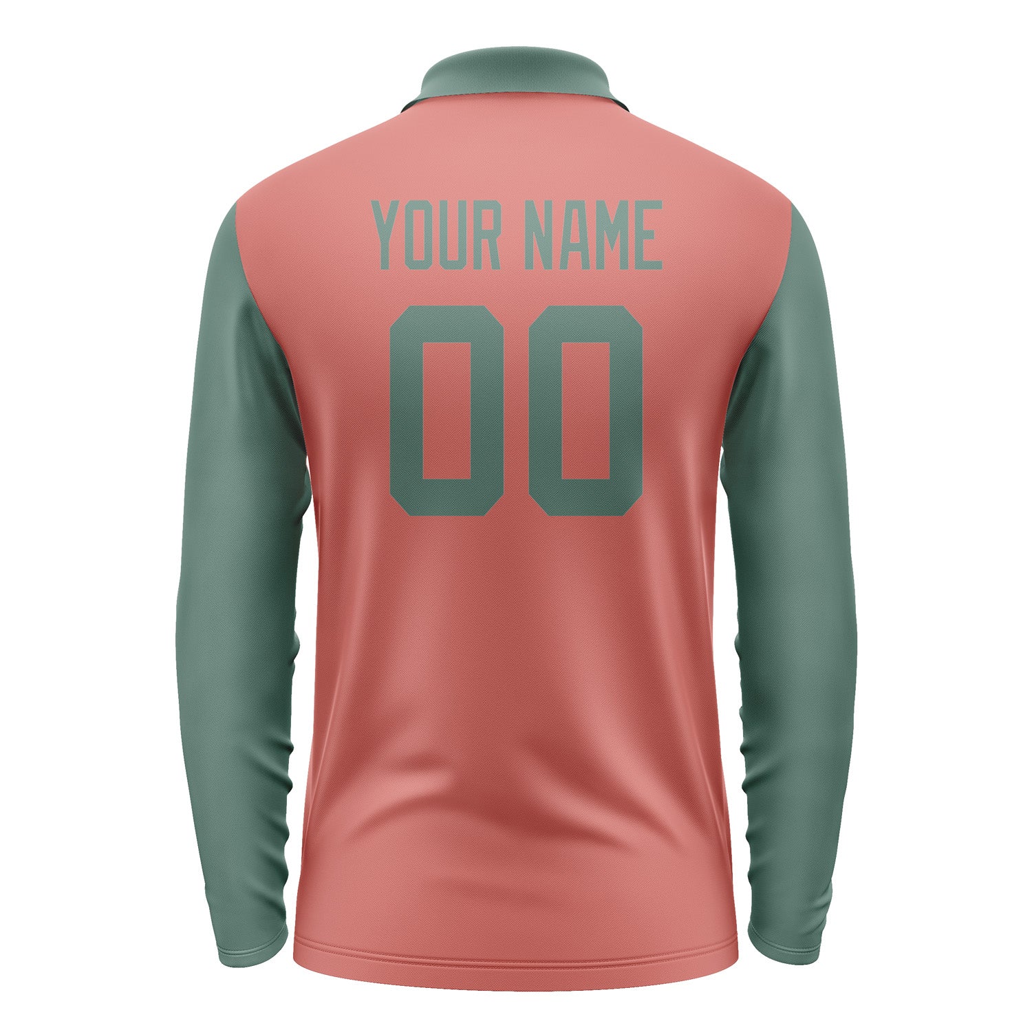 Custom Copper Rose Blue Green Long Sleeve Polo Shirt Pl292727B127