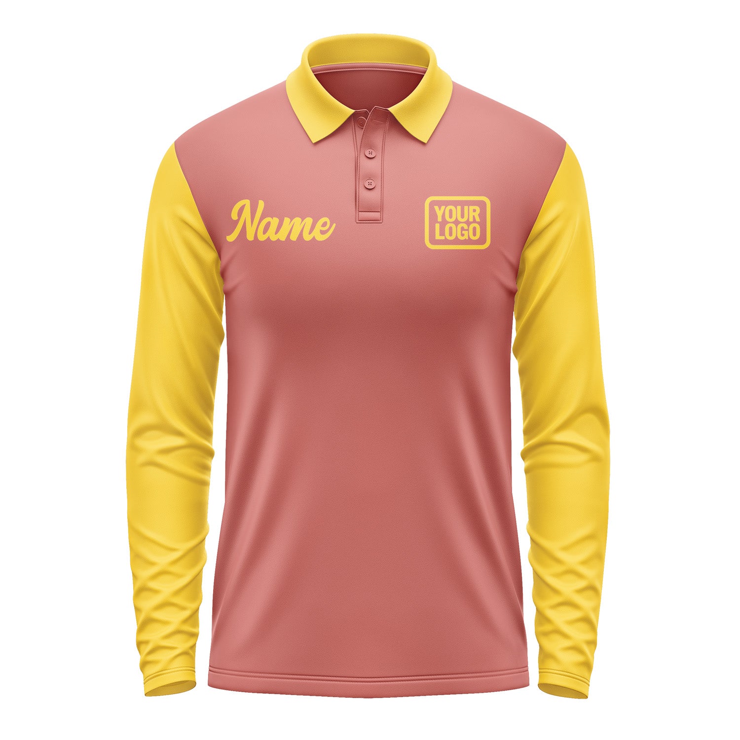 Custom Copper Rose Gold Long Sleeve Polo Shirt Pl293030B130