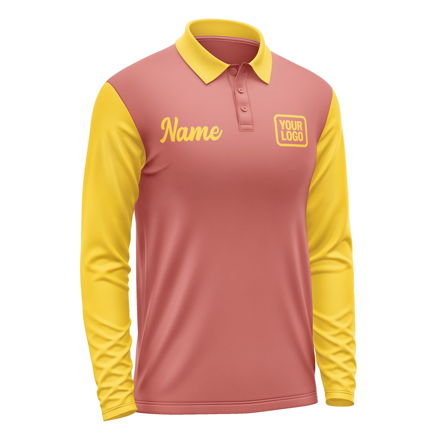 Custom Copper Rose Gold Long Sleeve Polo Shirt Pl293030B130