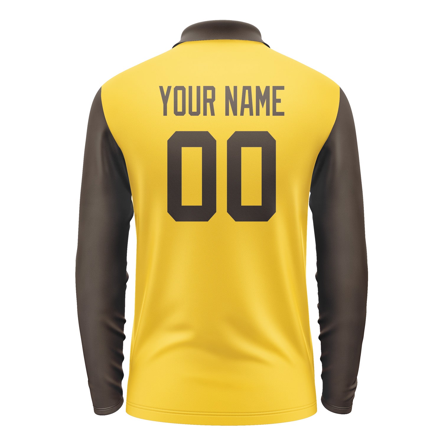 Custom Gold Brown Long Sleeve Polo Shirt Pl300101B101