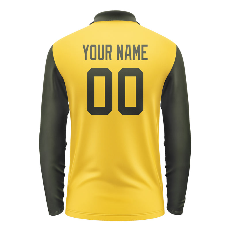 Custom Gold Olive Long Sleeve Polo Shirt Pl300202B102