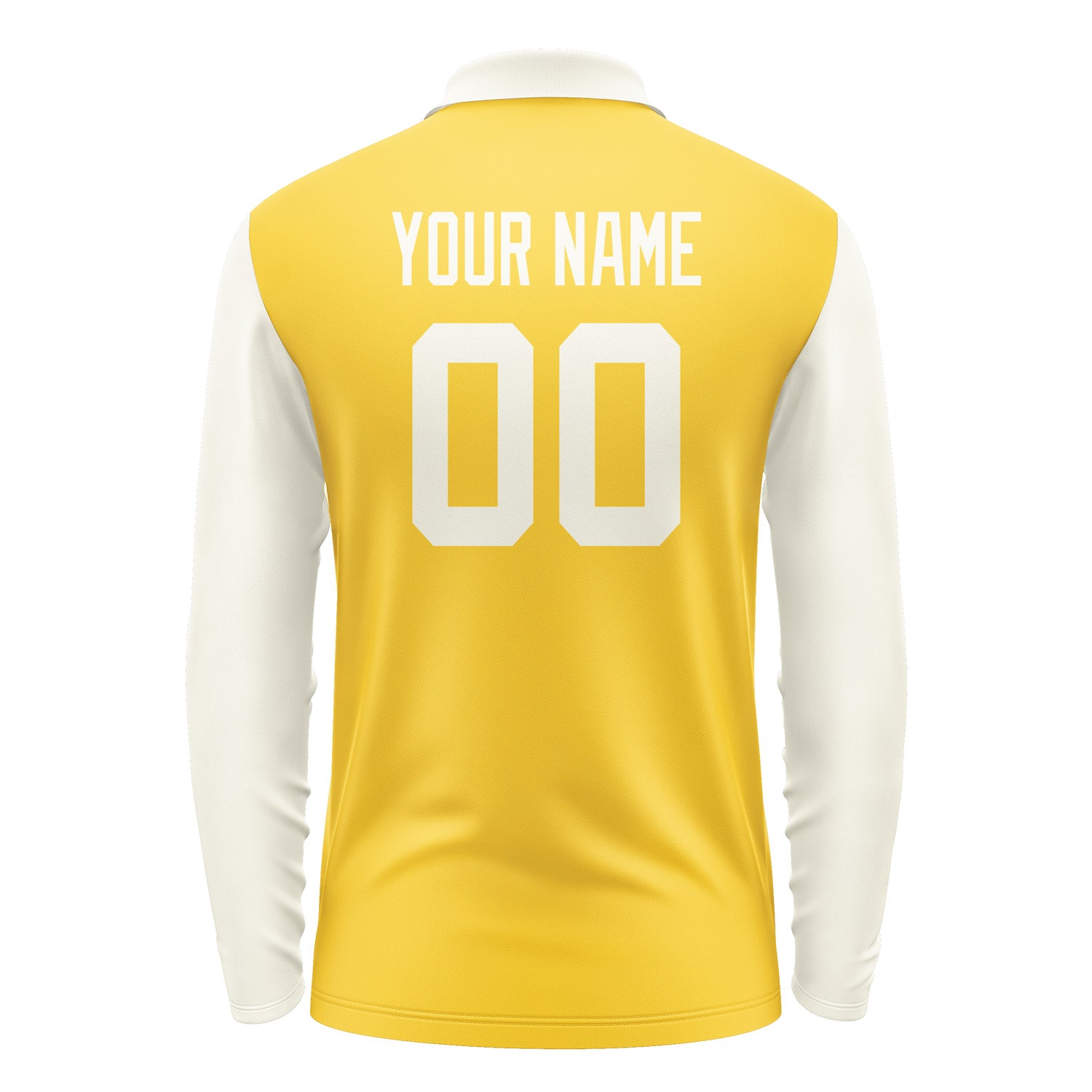 Custom Gold Cream Long Sleeve Polo Shirt Pl300303B103