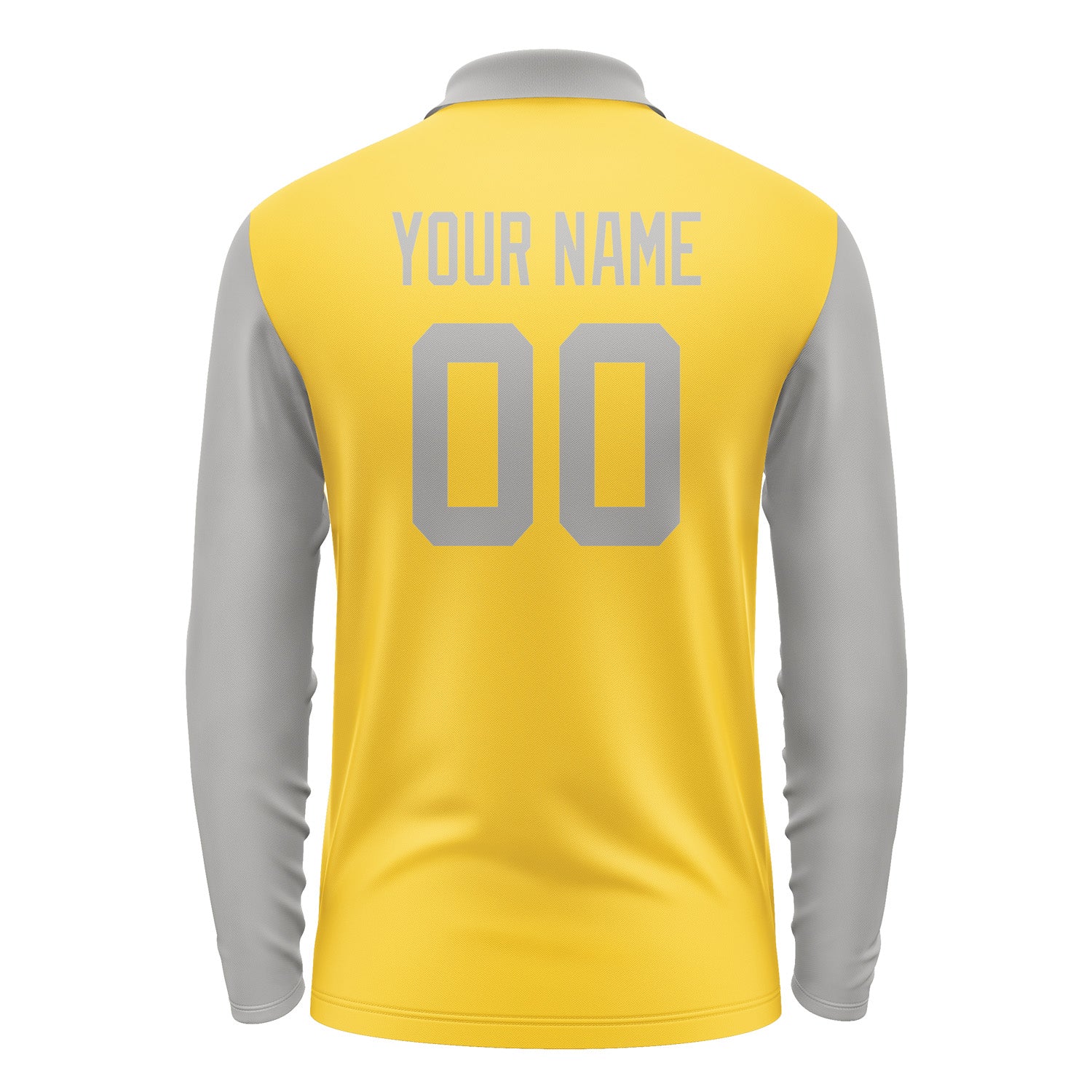 Custom Gold Gray Long Sleeve Polo Shirt Pl300404B104