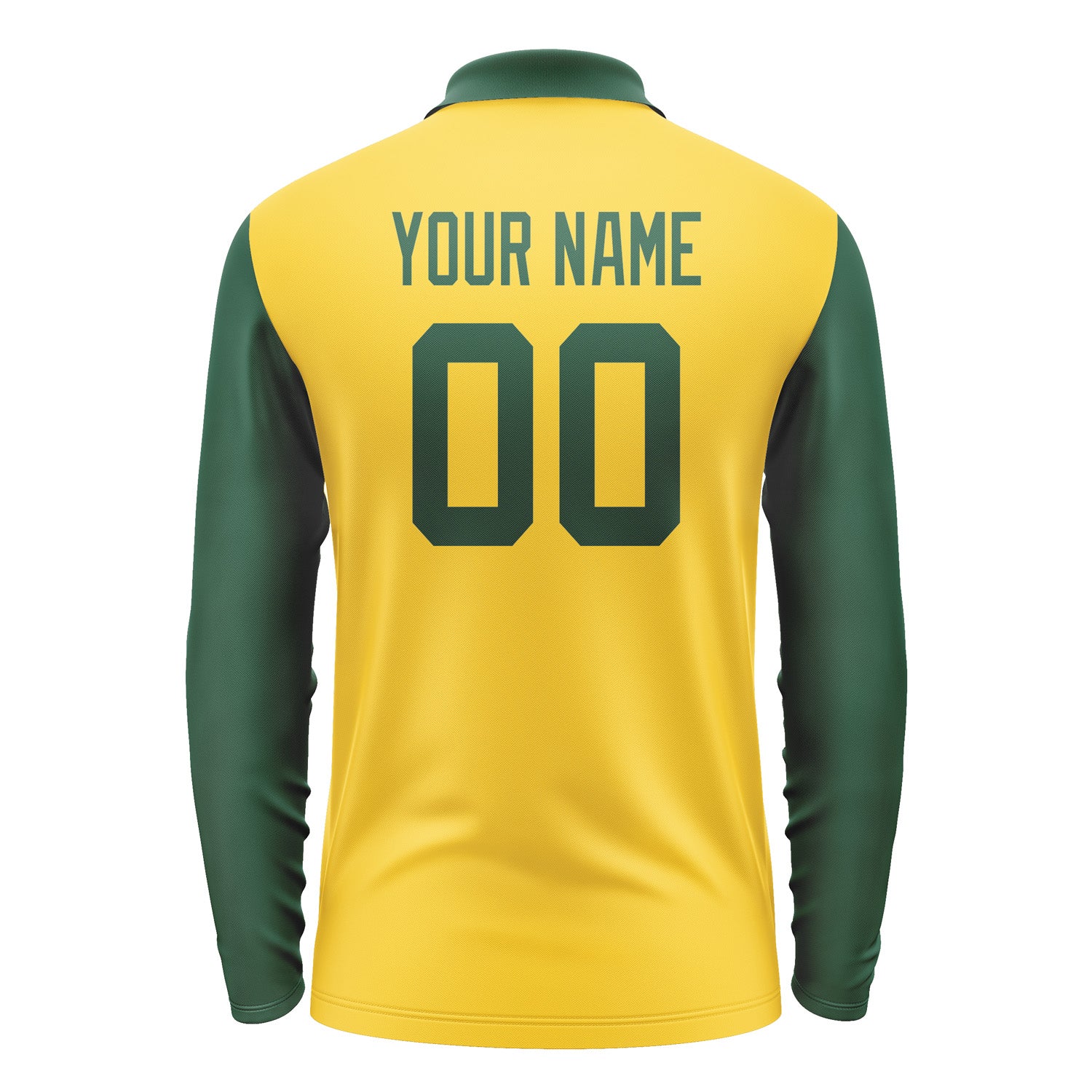 Custom Gold Green Long Sleeve Polo Shirt Pl300505B105