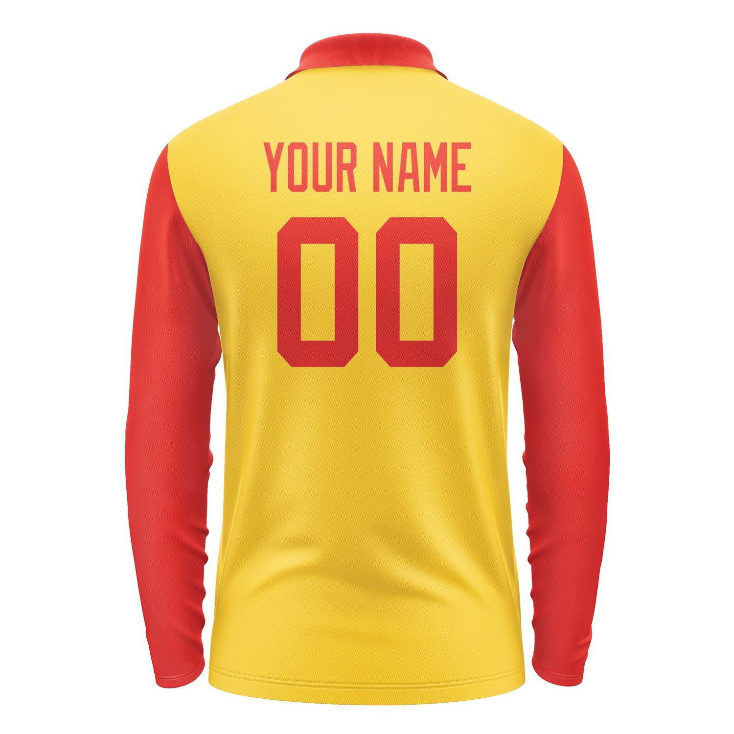 Custom Gold Orange Red Long Sleeve Polo Shirt Pl301212B112
