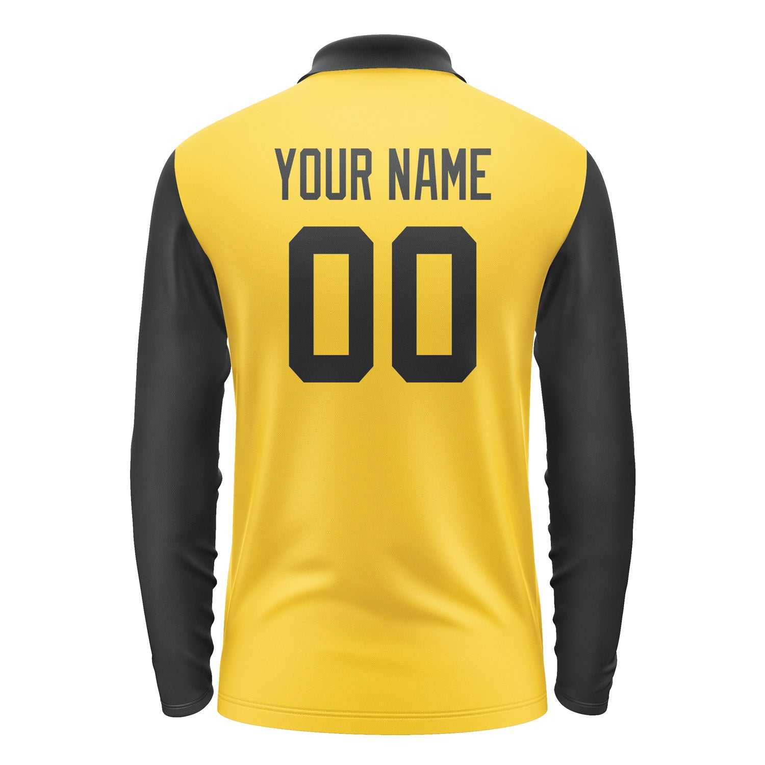 Custom Gold Black Long Sleeve Polo Shirt Pl301717B117