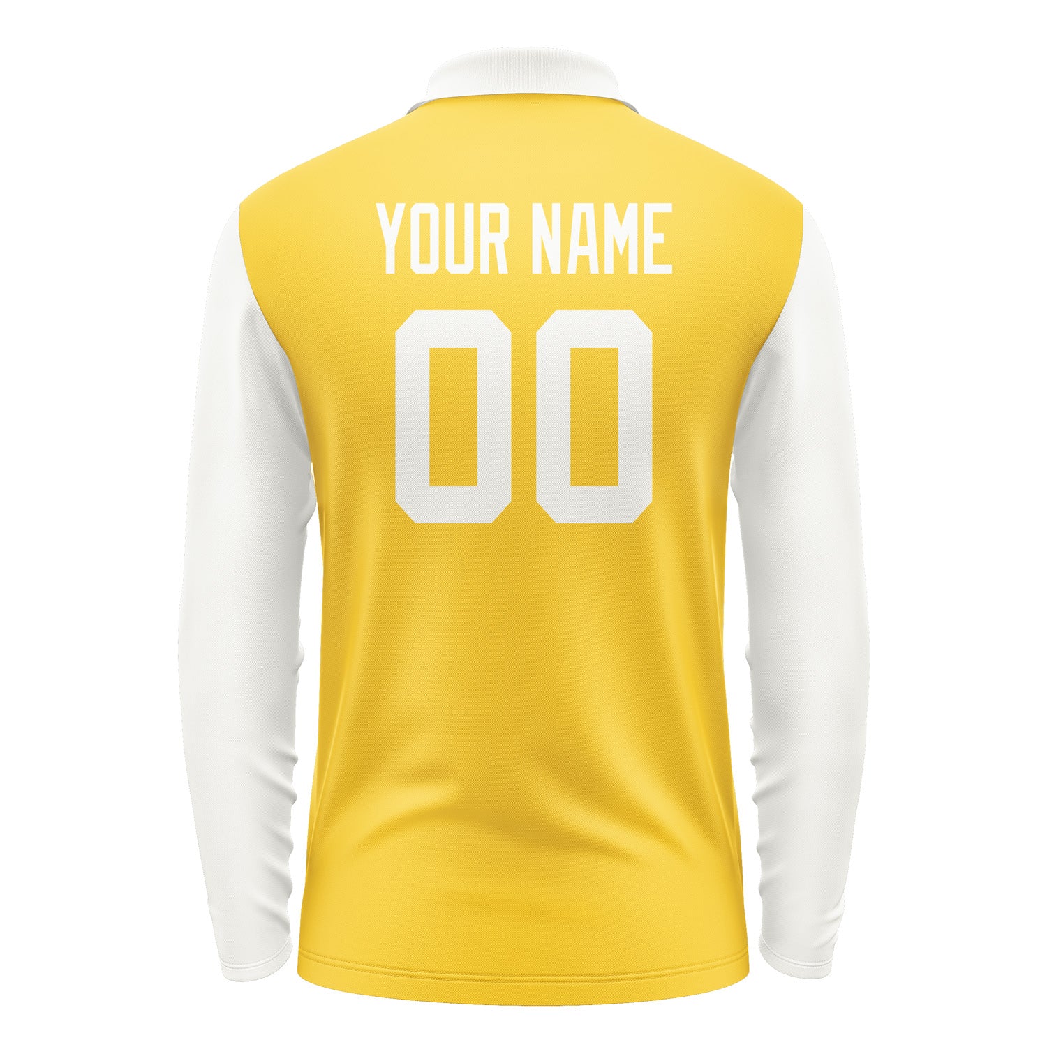 Custom Gold White Long Sleeve Polo Shirt Pl301818B118