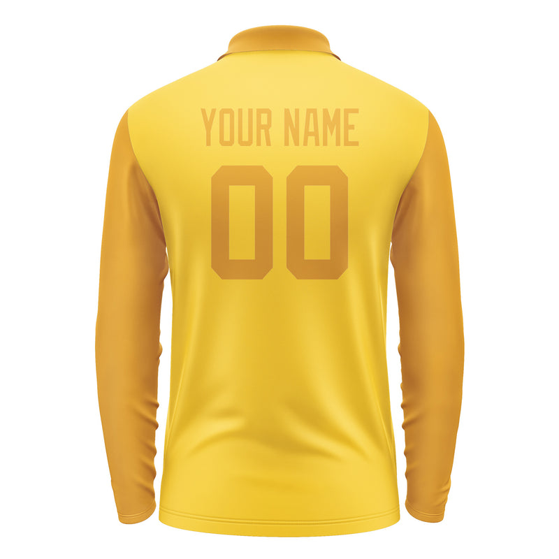 Custom Gold Yellow Long Sleeve Polo Shirt Pl301919B119