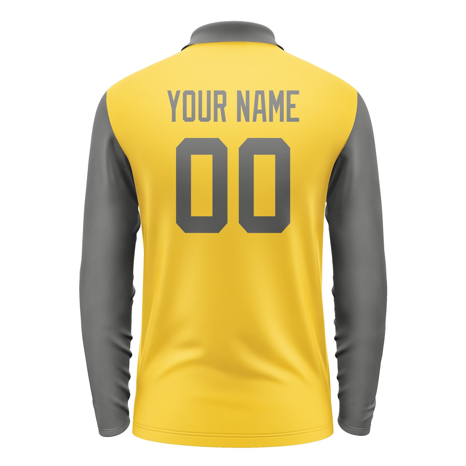 Custom Gold Dark Grey Long Sleeve Polo Shirt Pl302020B120