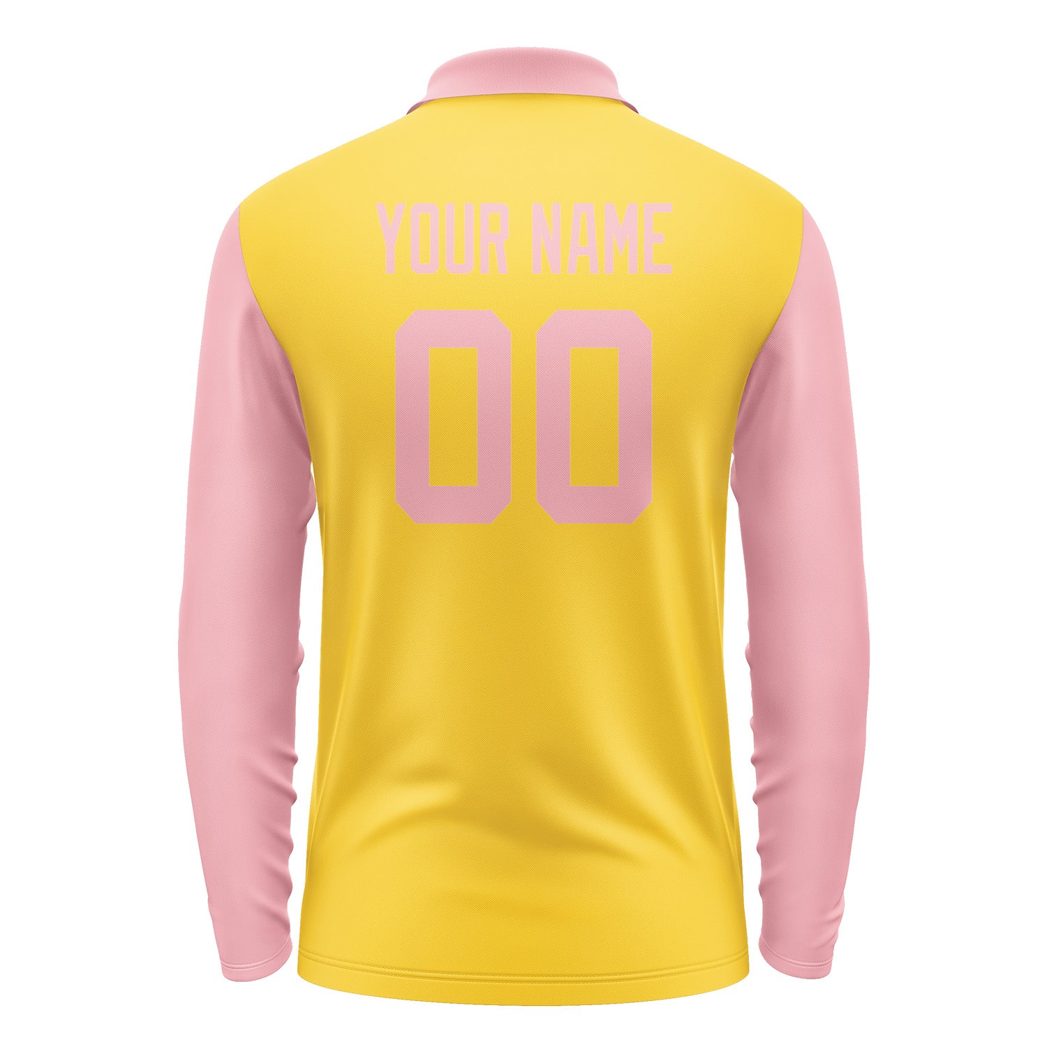 Custom Gold Light Pink Long Sleeve Polo Shirt Pl302121B121
