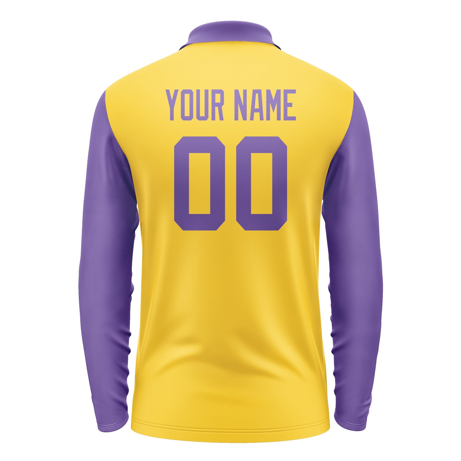 Custom Gold Light Purple Long Sleeve Polo Shirt Pl302323B123