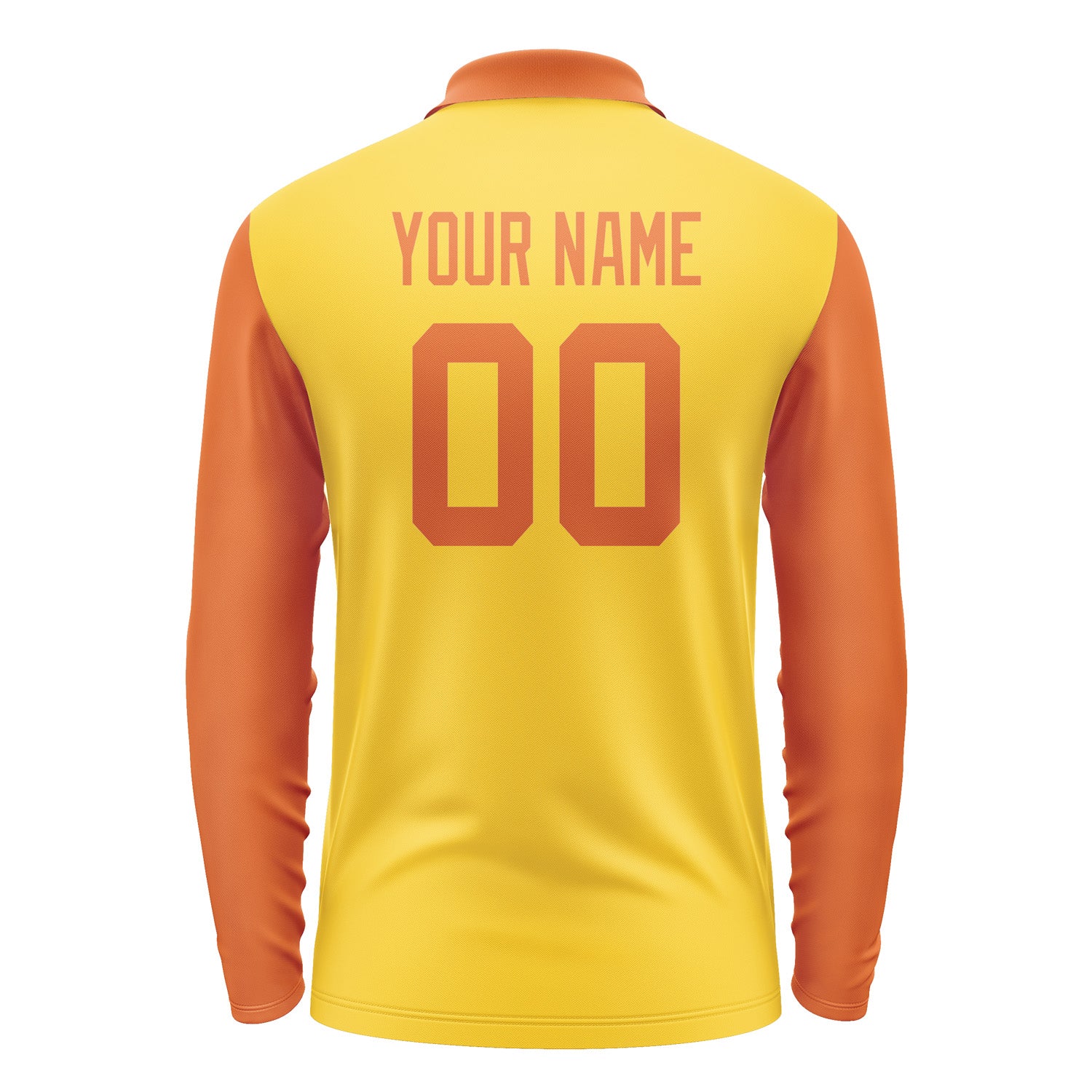 Custom Gold Orange Long Sleeve Polo Shirt Pl302828B128