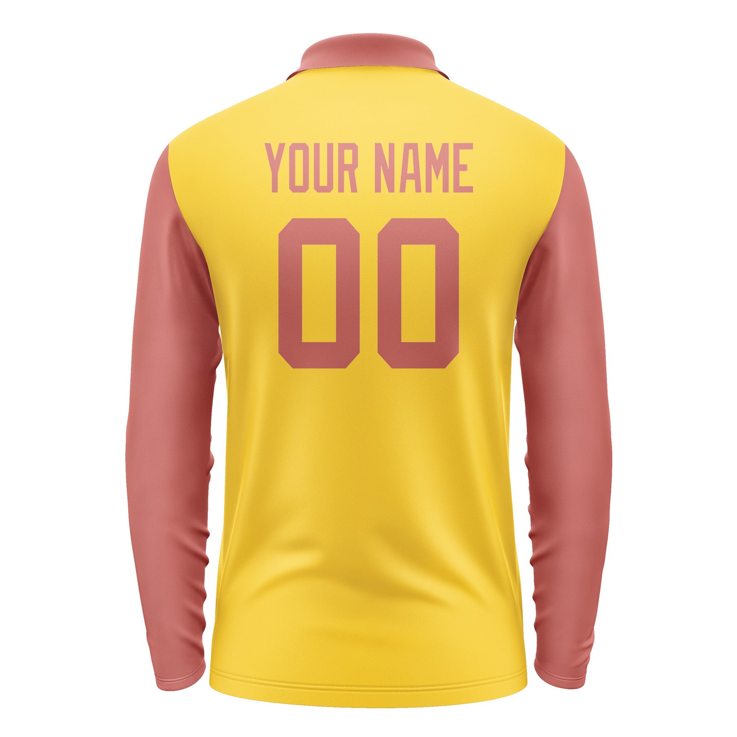 Custom Gold Copper Rose Long Sleeve Polo Shirt Pl302929B129