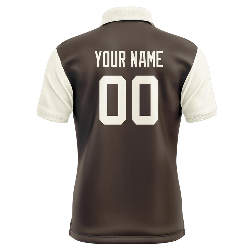 Custom Brown Cream Short-Sleeve Polo Shirt PO010303B103