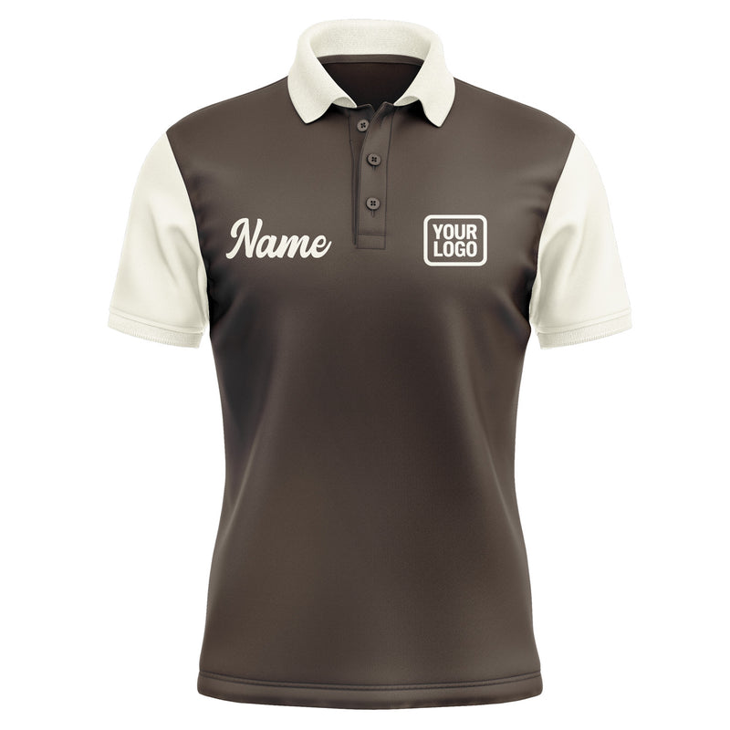 Custom Brown Cream Short-Sleeve Polo Shirt PO010303B103