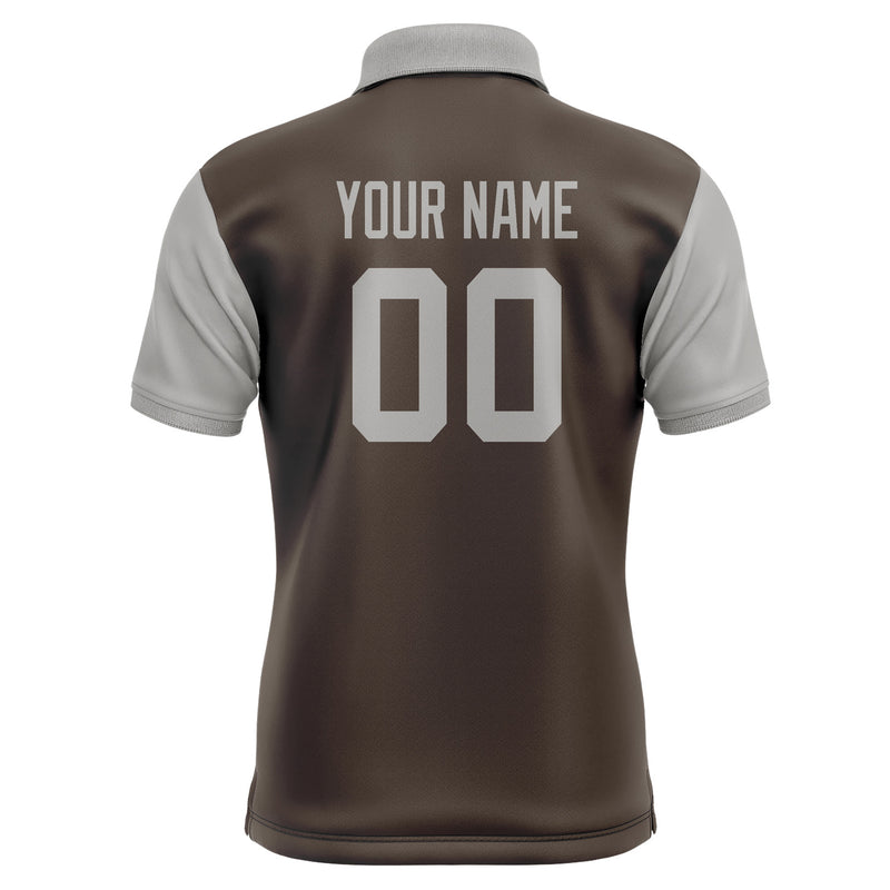 Custom Brown Gray Short-Sleeve Polo Shirt PO010404B104