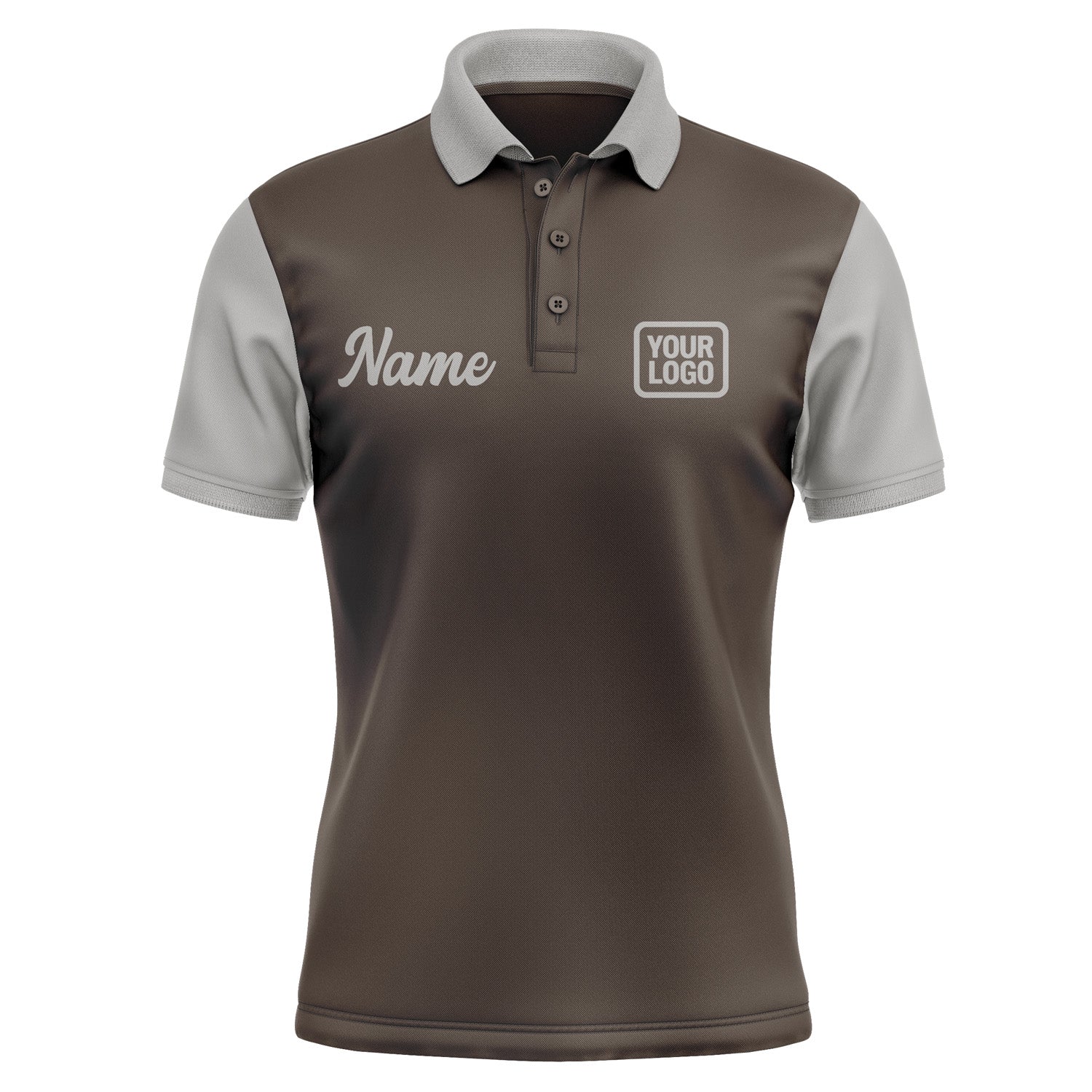 Custom Brown Gray Short-Sleeve Polo Shirt PO010404B104