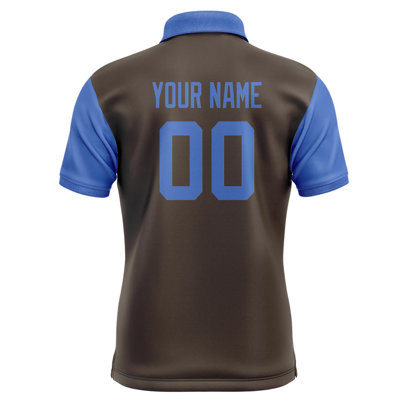 Custom Brown Sky Blue Short-Sleeve Polo Shirt PO010909B109