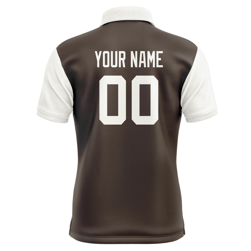 Custom Brown White Short-Sleeve Polo Shirt PO011818B118