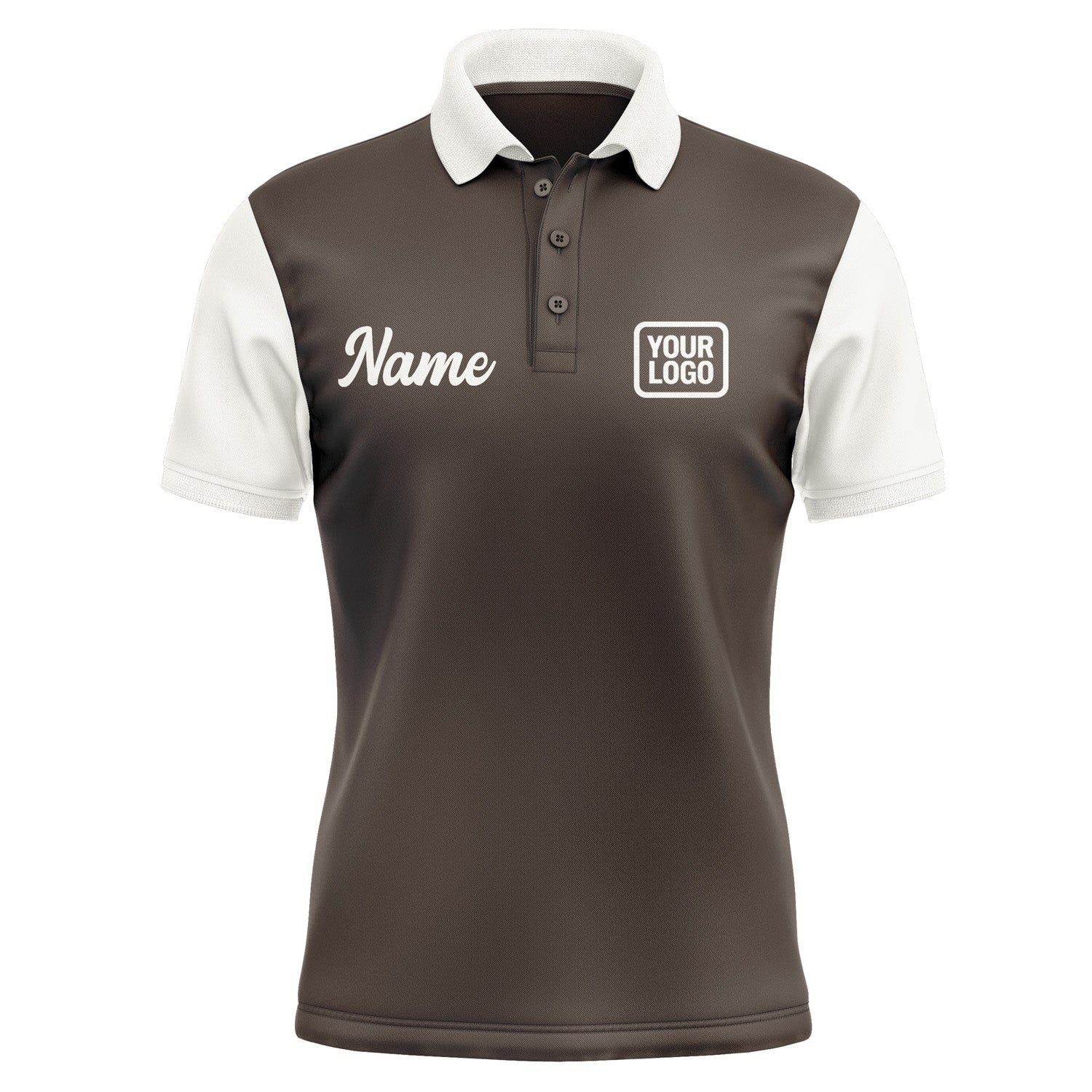 Custom Brown White Short-Sleeve Polo Shirt PO011818B118