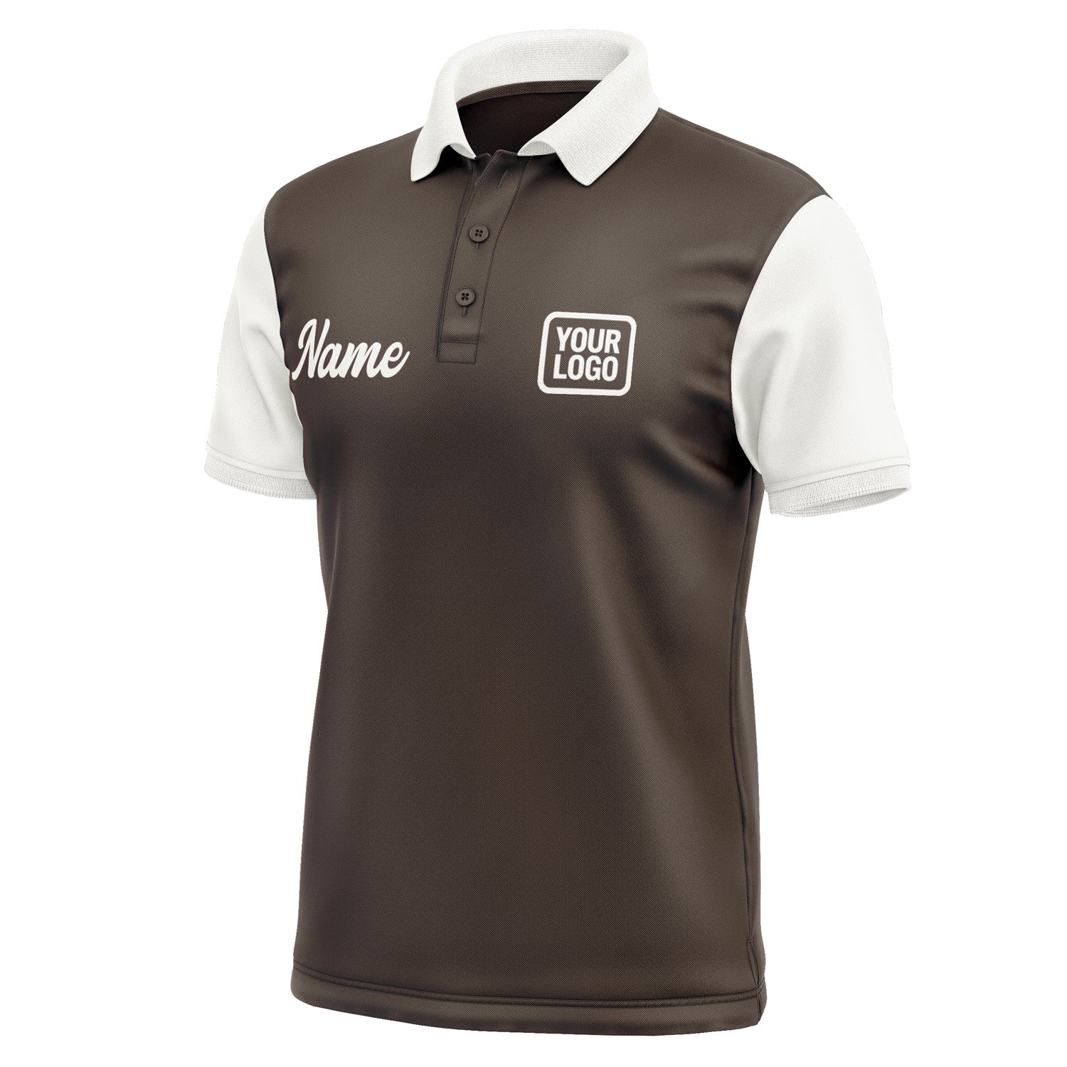Custom Brown White Short-Sleeve Polo Shirt PO011818B118